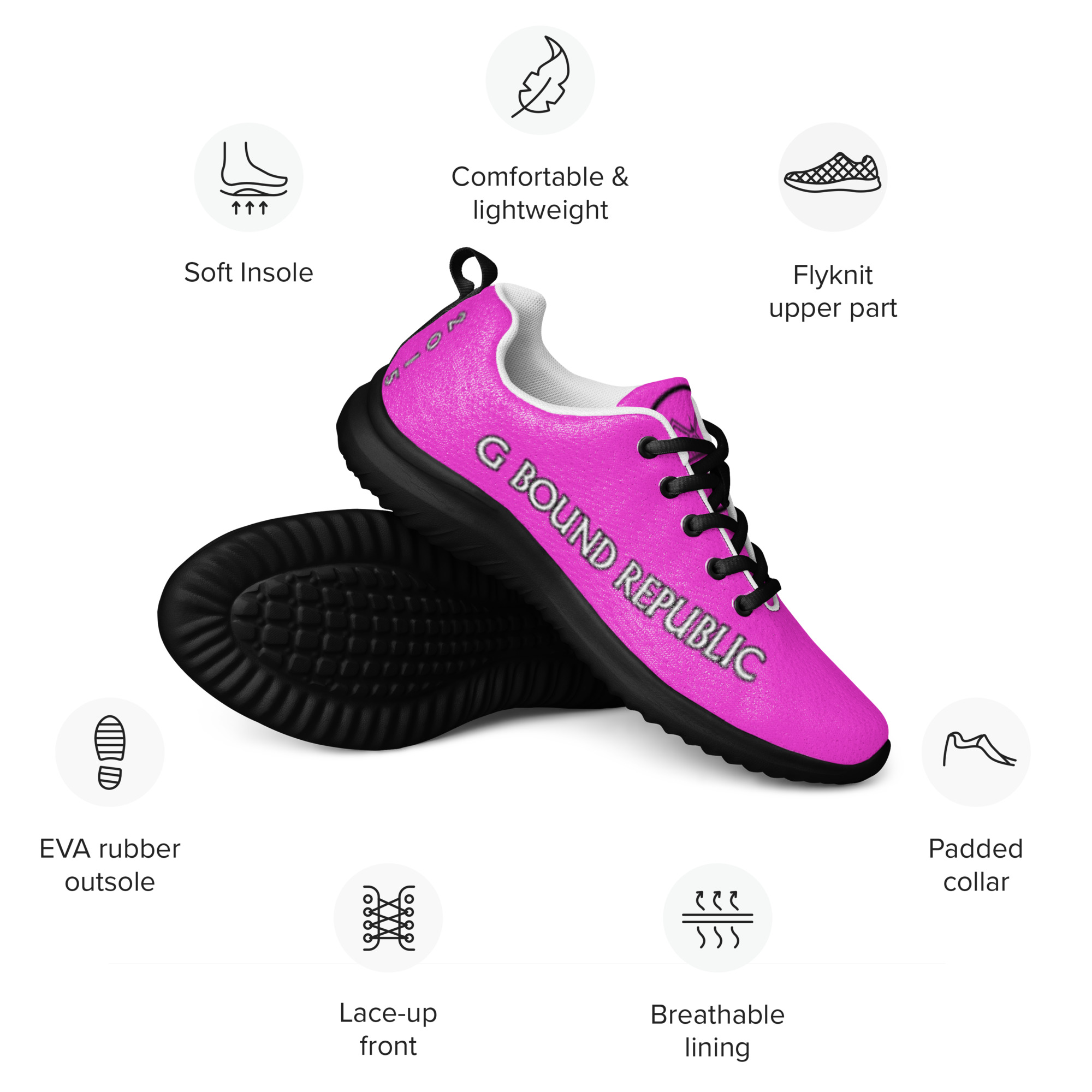 G Bound Republic Men’s Pink athletic shoes - Image 3