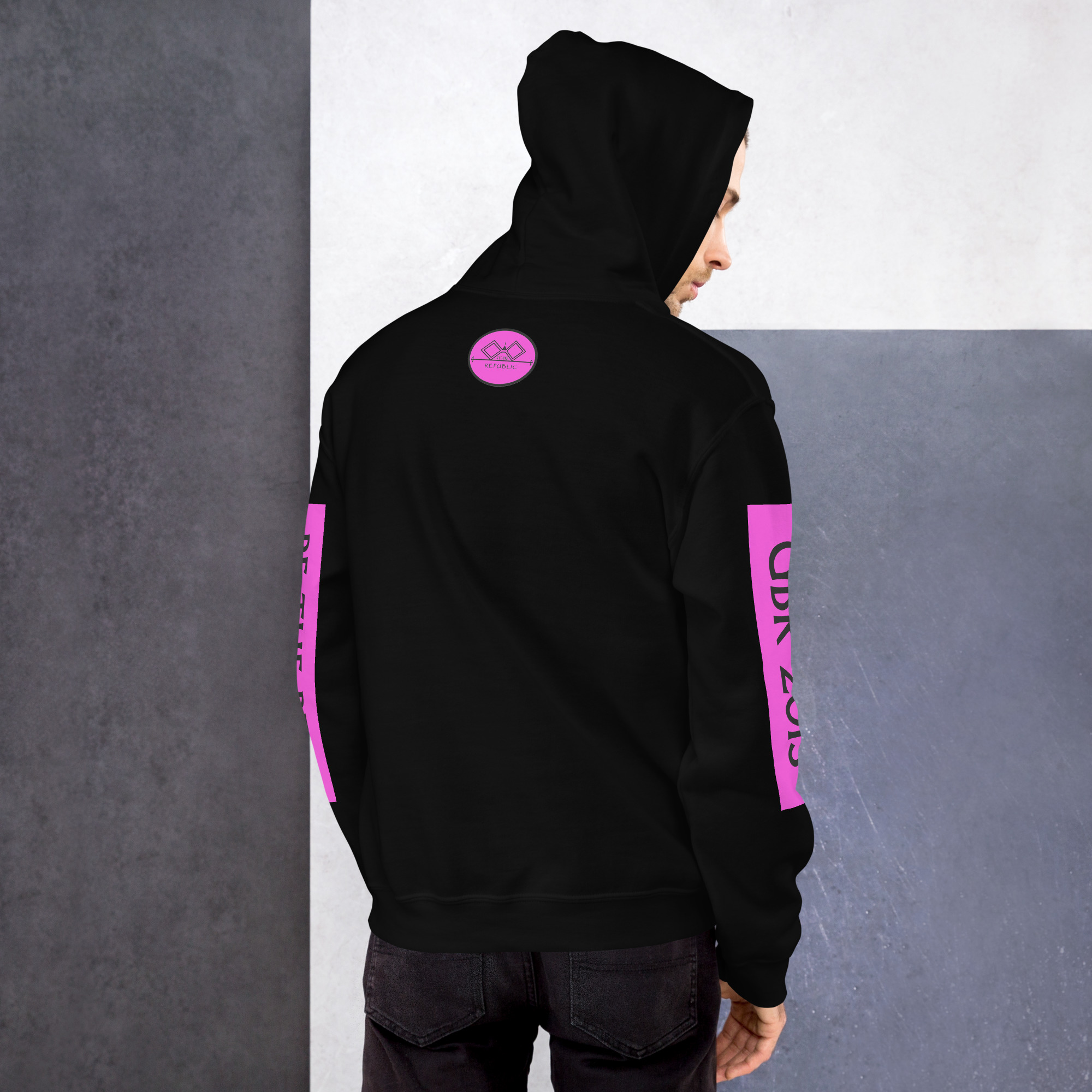 G Bound Republic Pink Logo Unisex Hoodie - Image 5
