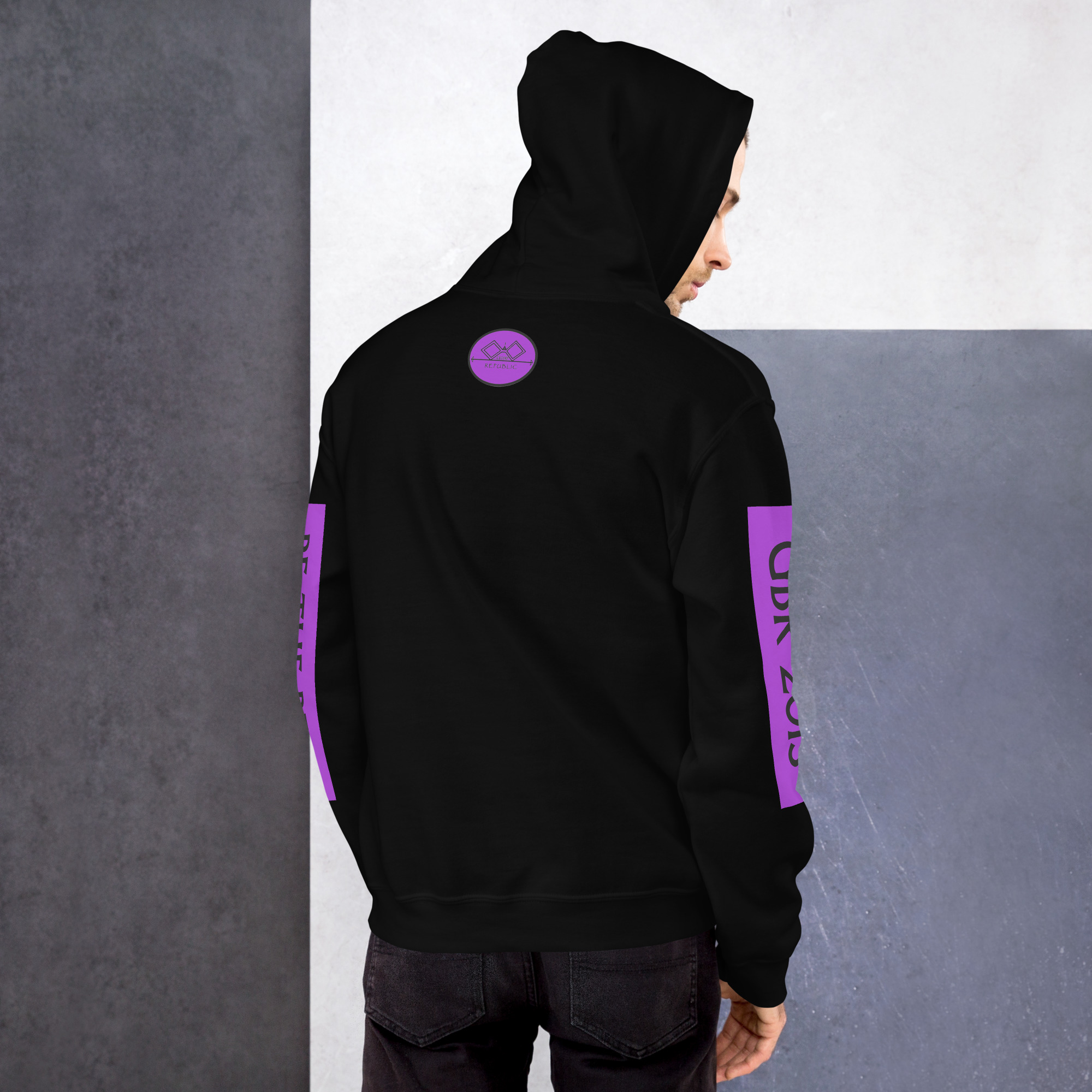 G Bound Republic Purple Logo Unisex Hoodie - Image 6