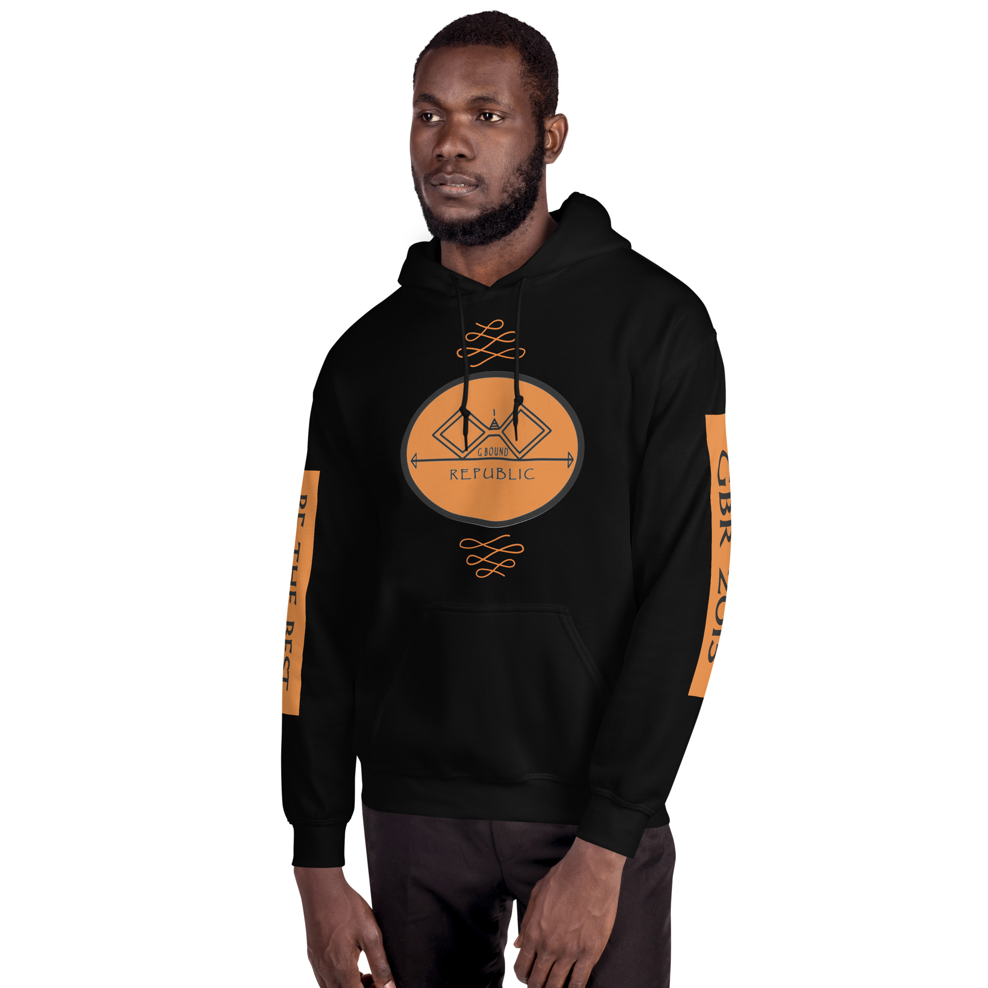G Bound Republic Orange Logo Unisex Hoodie - Image 11