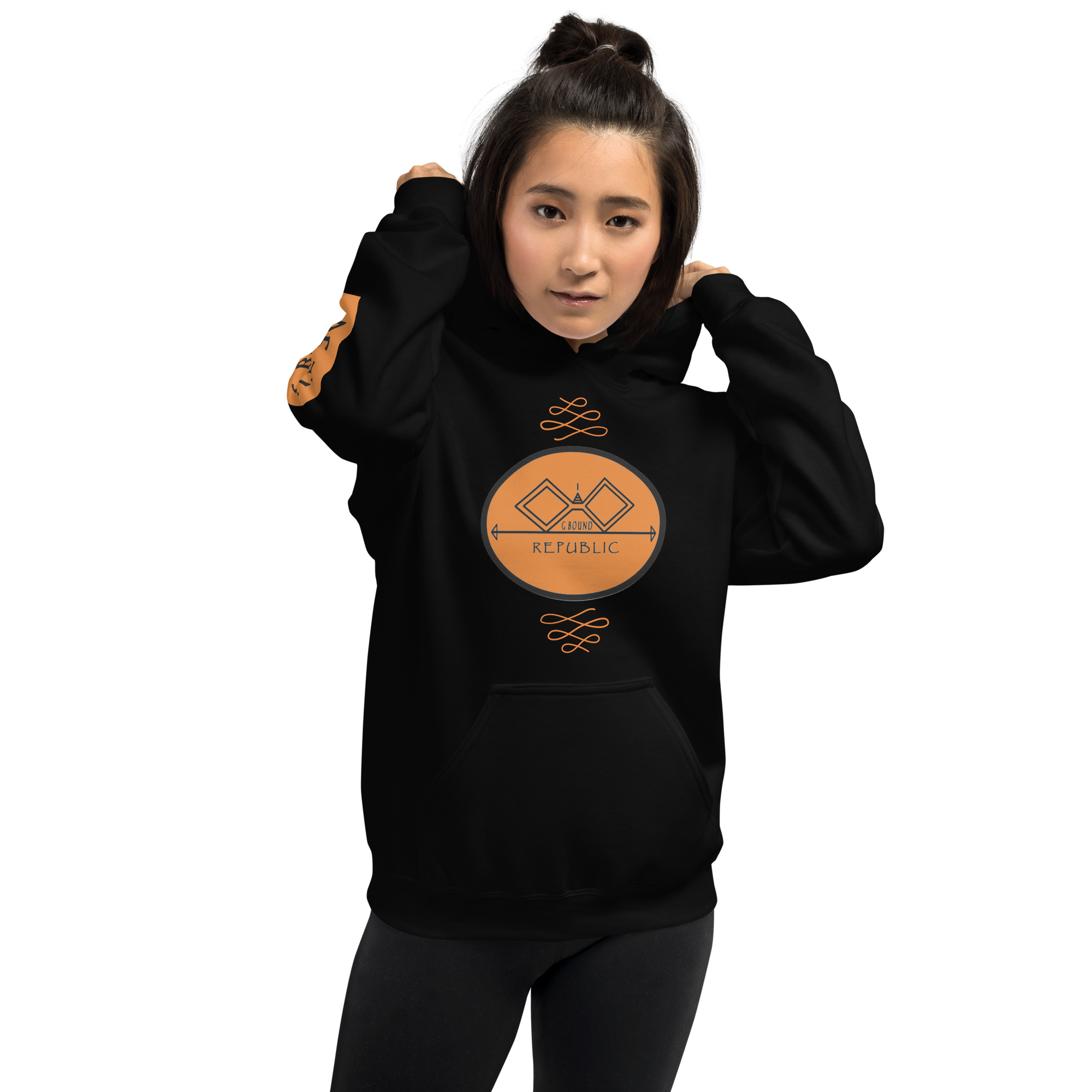 G Bound Republic Orange Logo Unisex Hoodie - Image 12