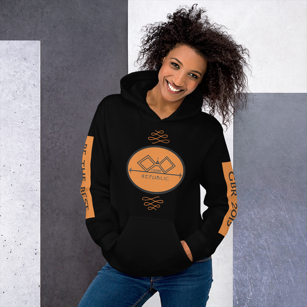 G Bound Republic Orange Logo Unisex Hoodie - Image 13