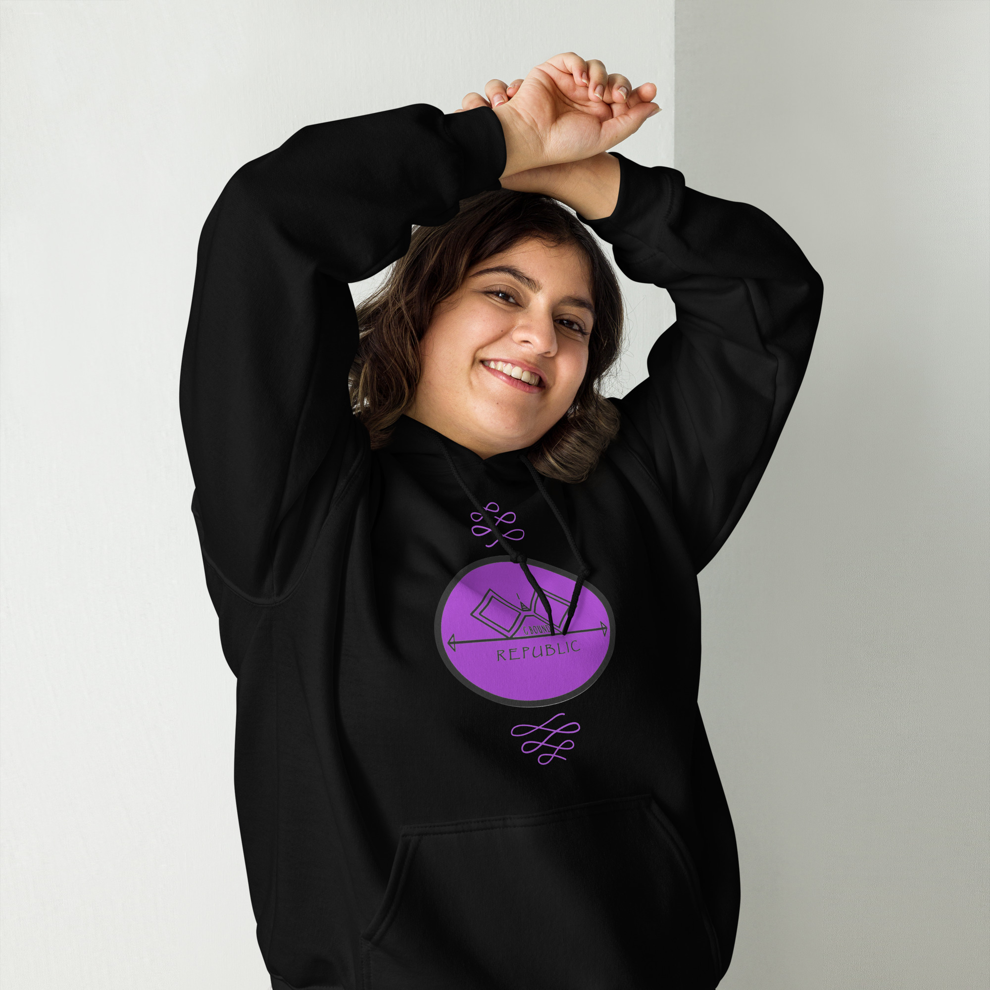 G Bound Republic Purple Logo Unisex Hoodie - Image 8