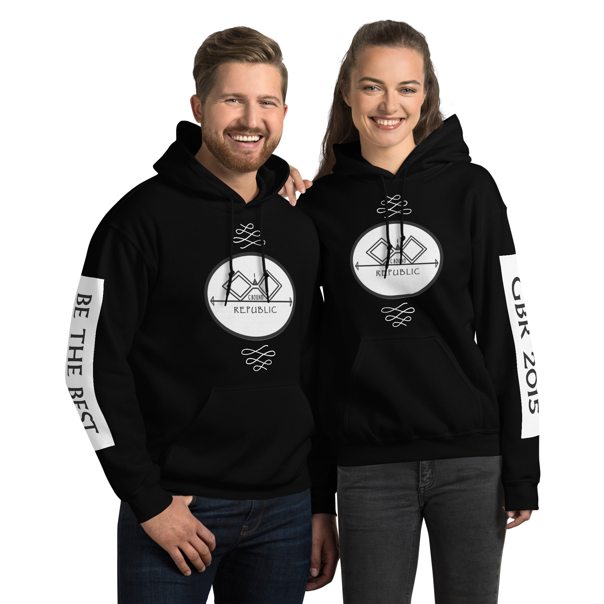 G Bound Republic White Logo Unisex Hoodie