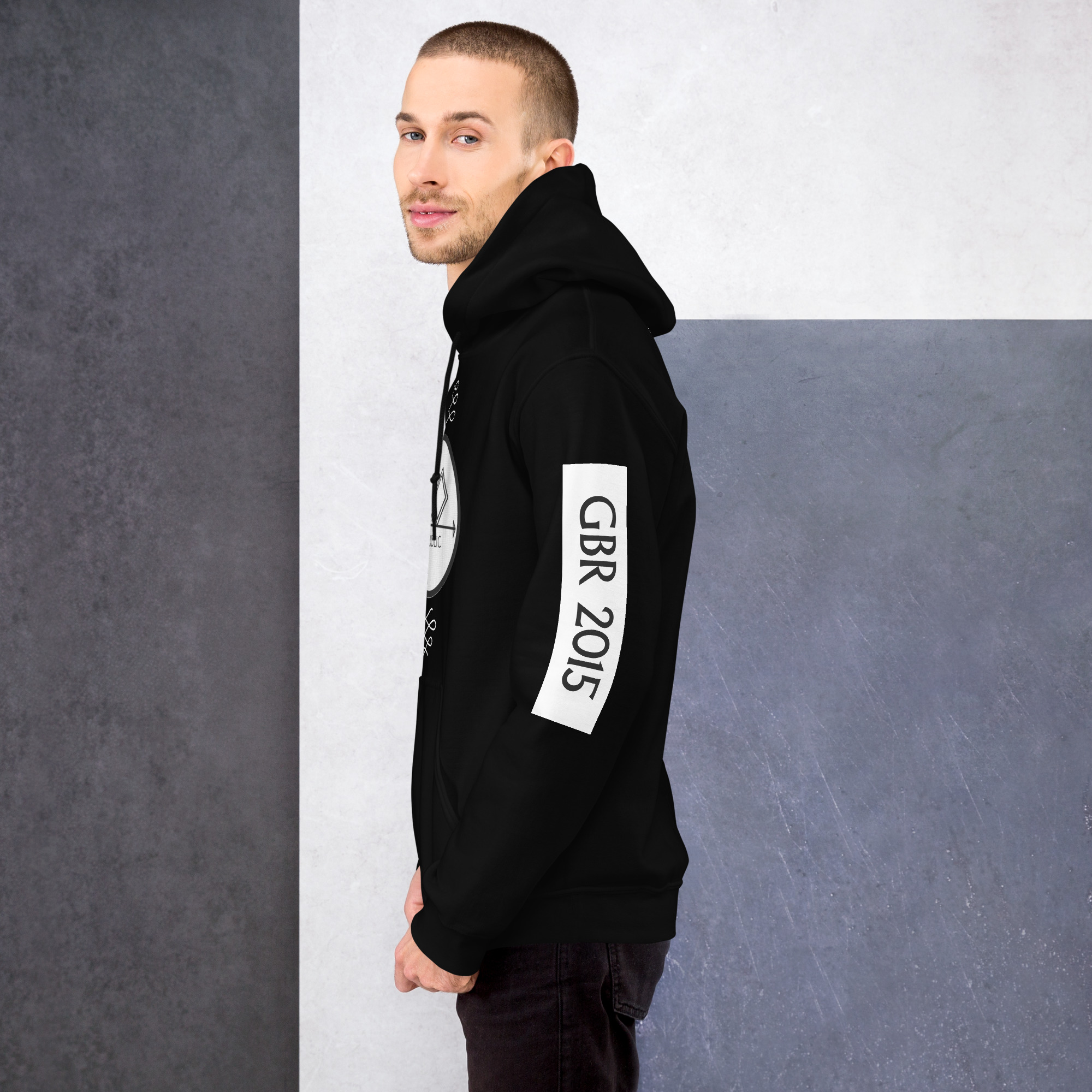 G Bound Republic White Logo Unisex Hoodie - Image 10