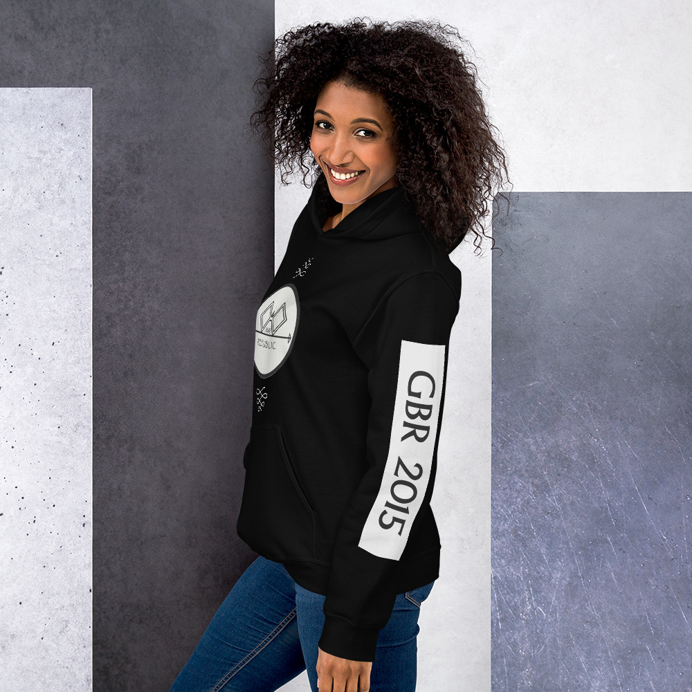 G Bound Republic Silver Logo Unisex Hoodie - Image 4