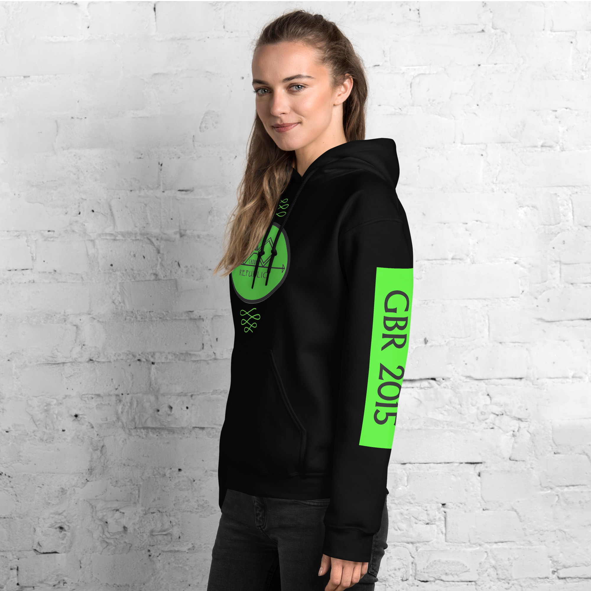 G Bound Republic Green Logo Unisex Hoodie - Image 2
