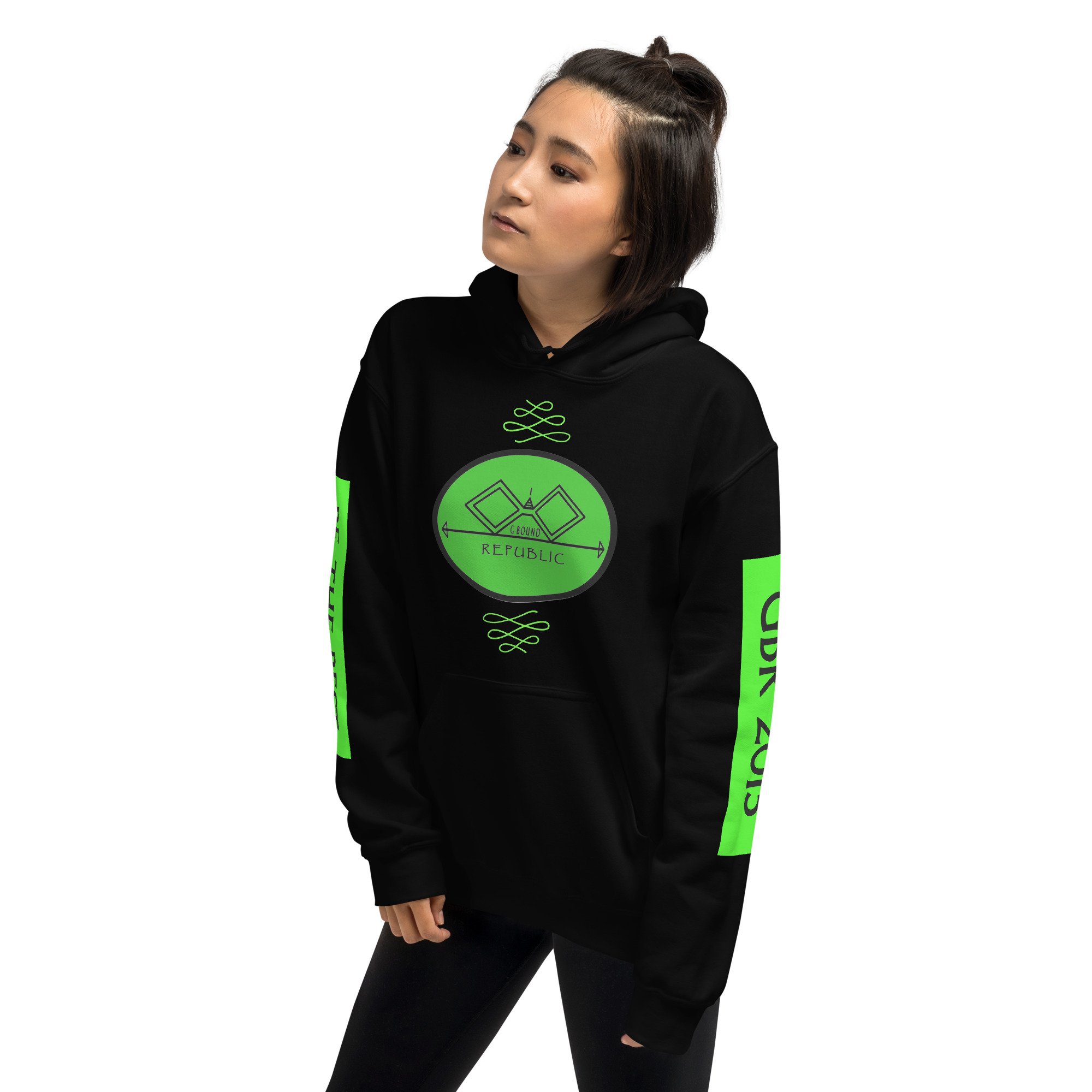 G Bound Republic Green Logo Unisex Hoodie - Image 20