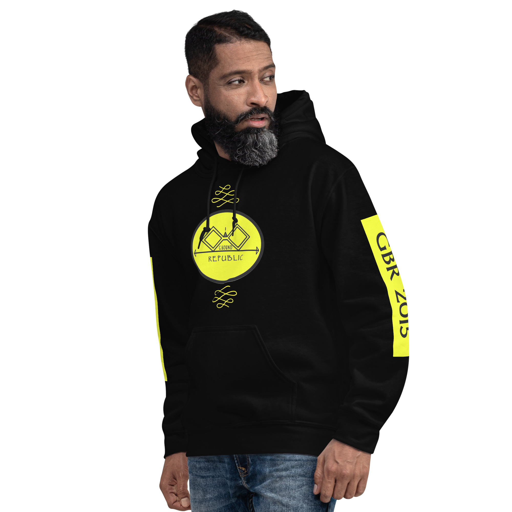 G Bound Republic Yellow Logo Unisex Hoodie - Image 12