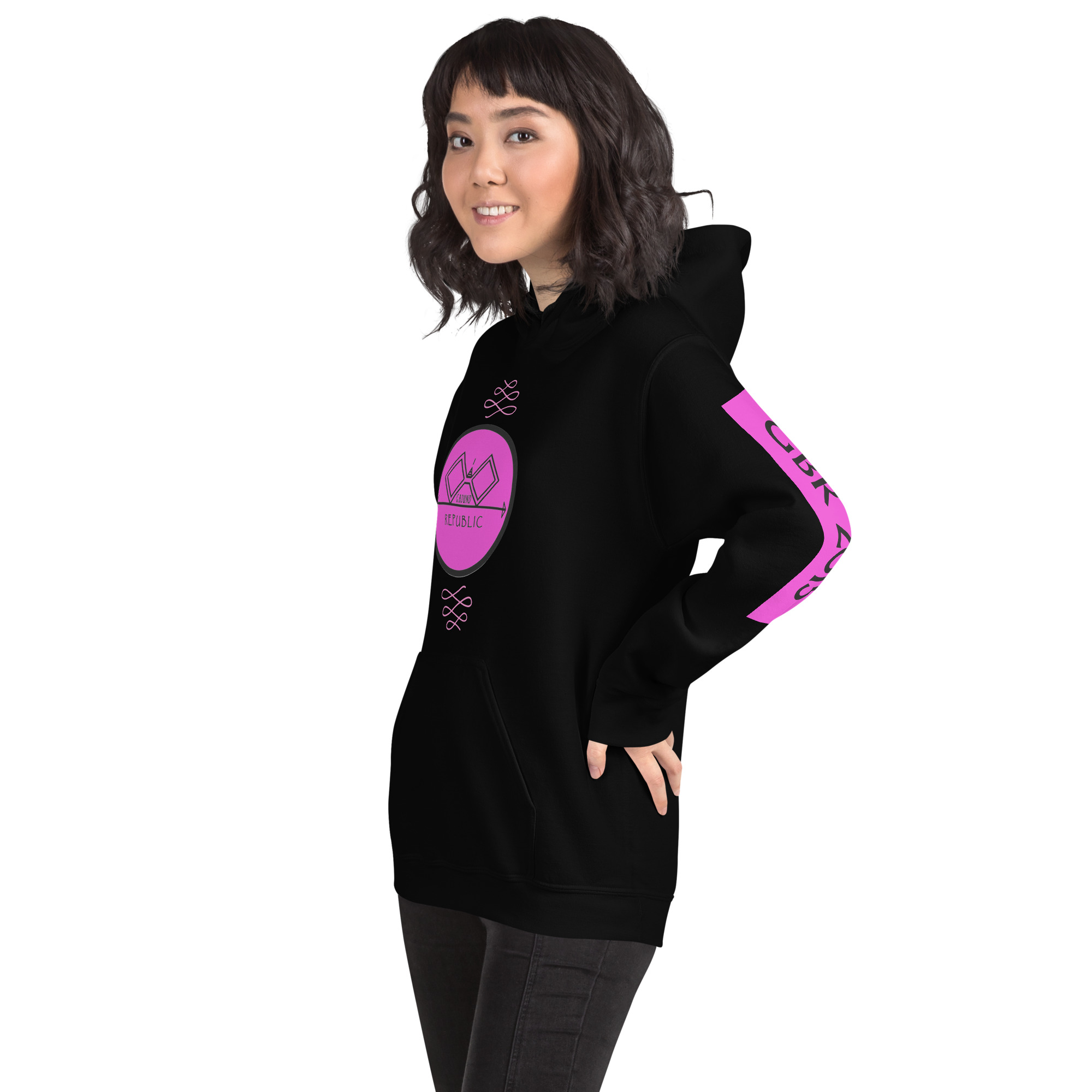 G Bound Republic Pink Logo Unisex Hoodie - Image 16