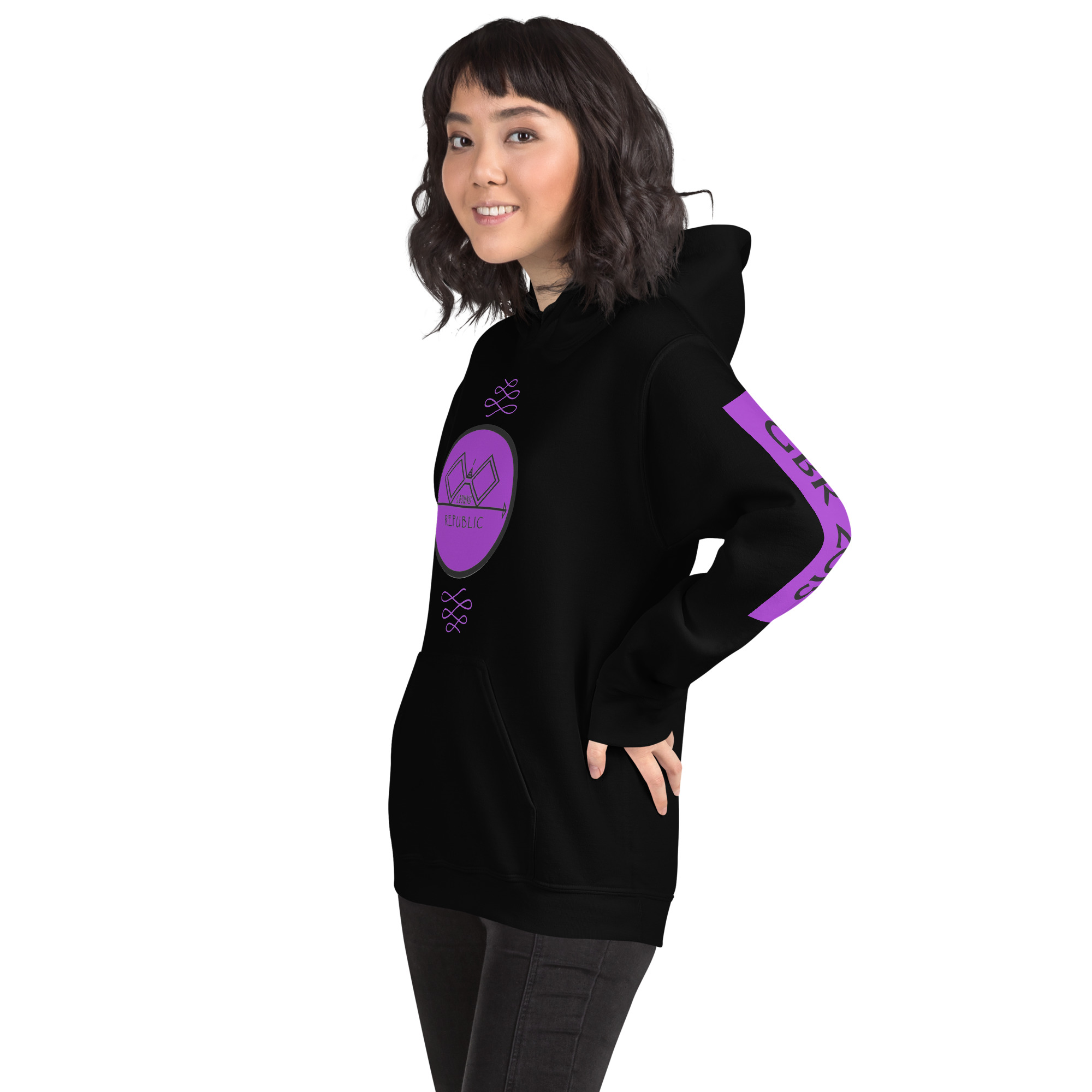 G Bound Republic Purple Logo Unisex Hoodie - Image 5