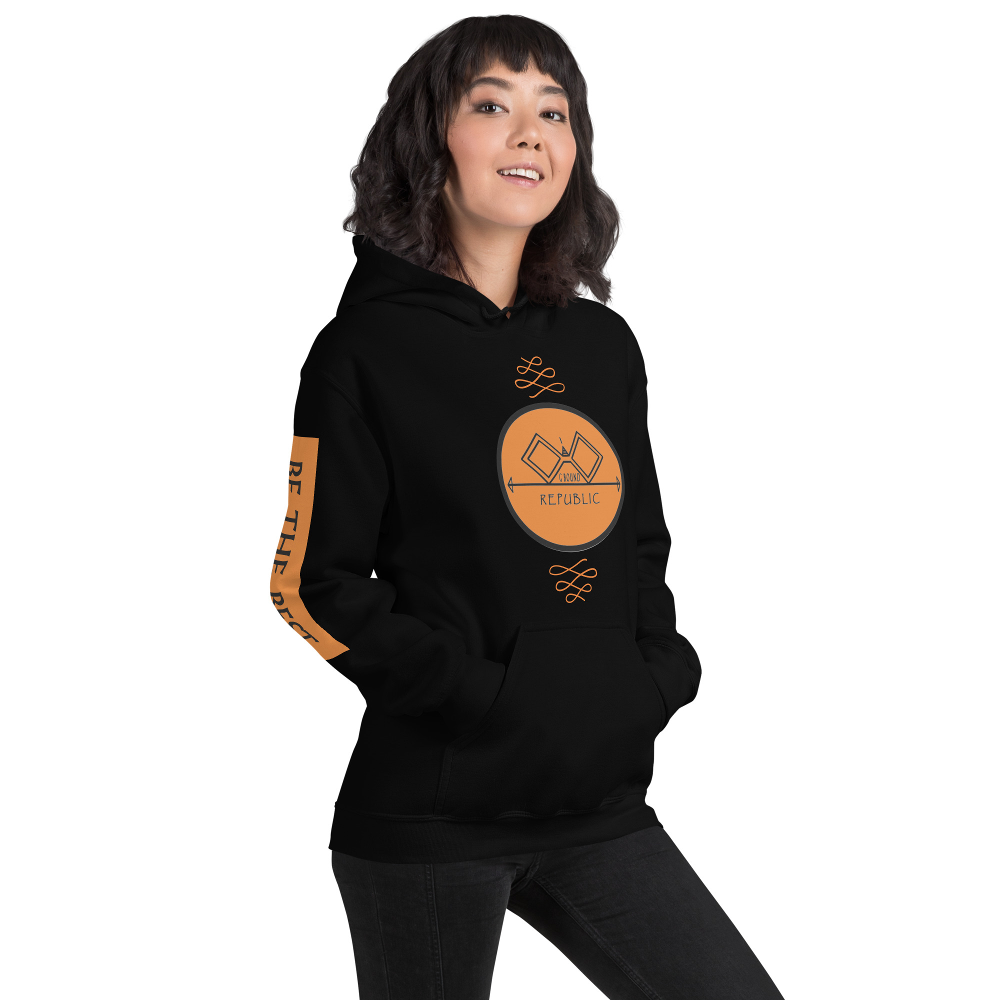 G Bound Republic Orange Logo Unisex Hoodie - Image 5