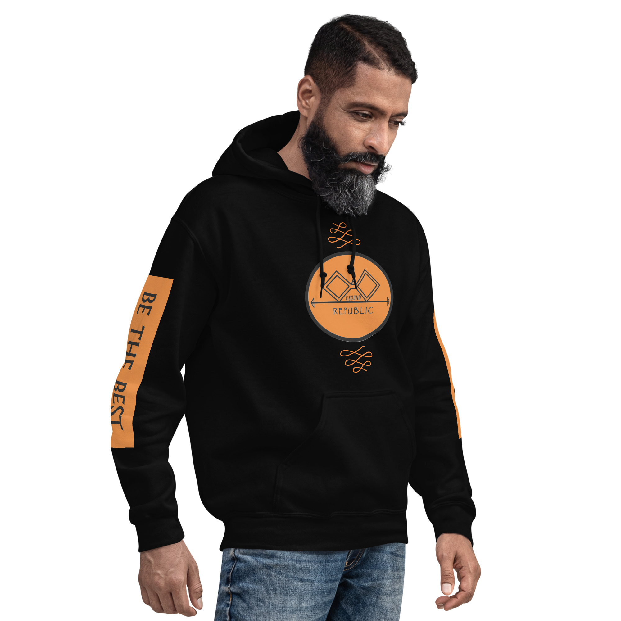 G Bound Republic Orange Logo Unisex Hoodie - Image 6