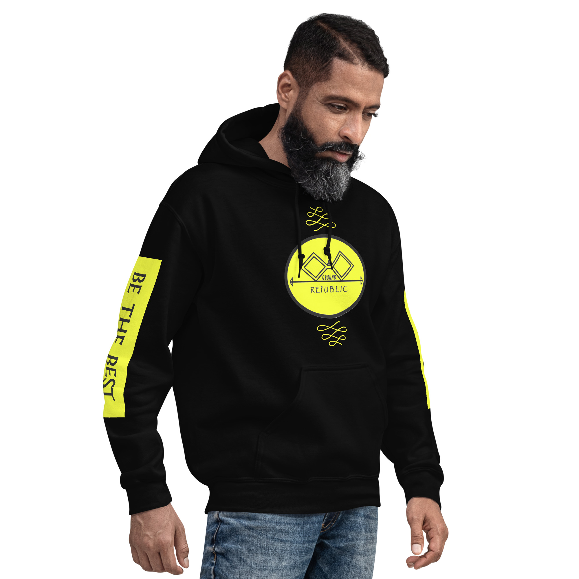 G Bound Republic Yellow Logo Unisex Hoodie - Image 13