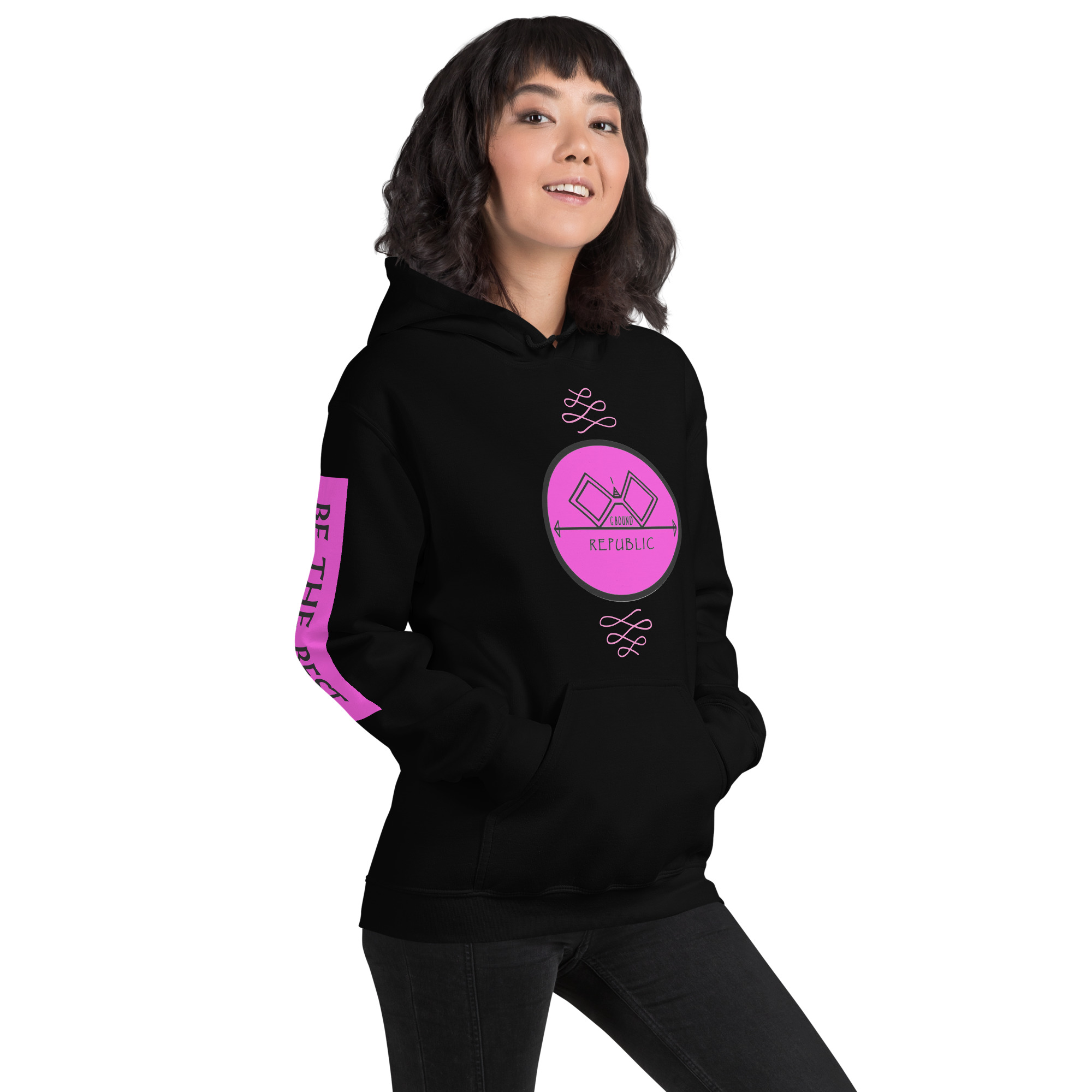 G Bound Republic Pink Logo Unisex Hoodie - Image 17