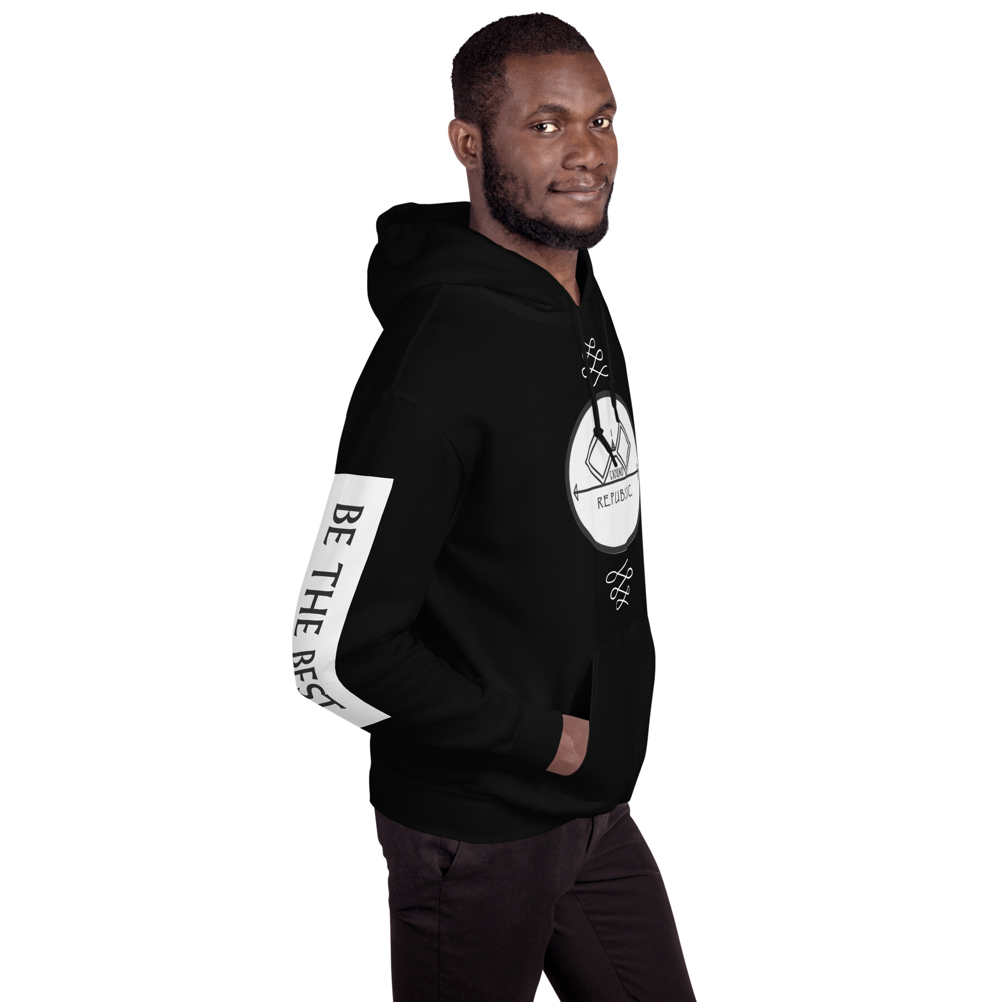 G Bound Republic White Logo Unisex Hoodie - Image 12