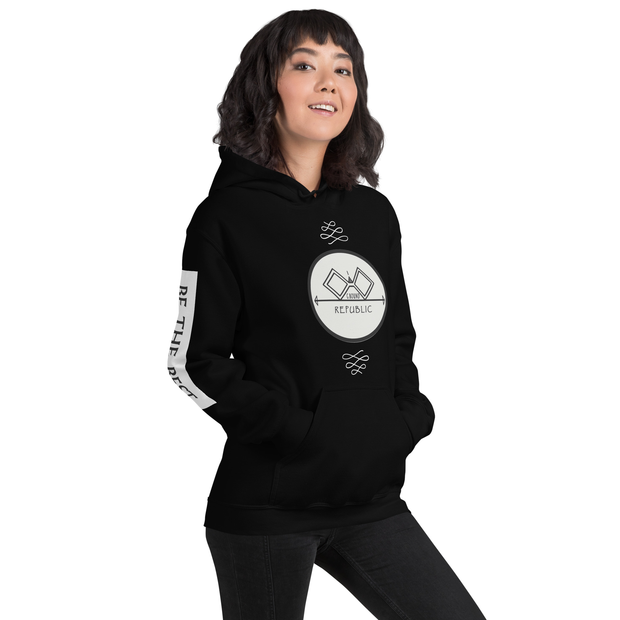 G Bound Republic Silver Logo Unisex Hoodie - Image 5