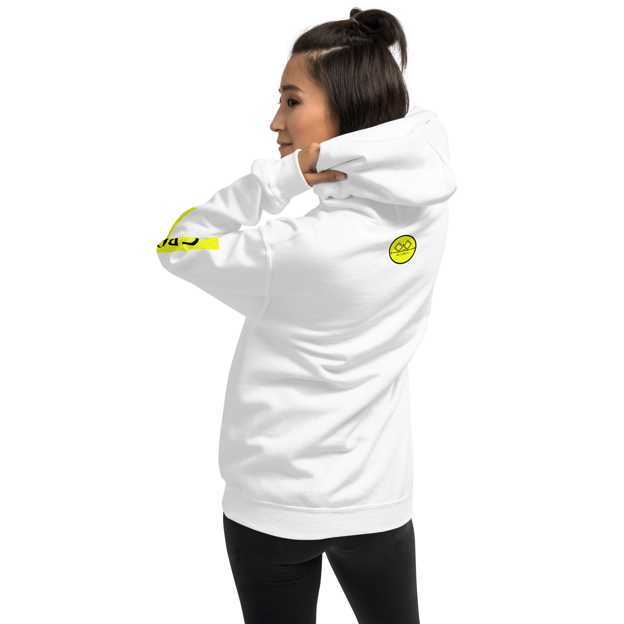 G Bound Republic Yellow Logo Unisex Hoodie - Image 8