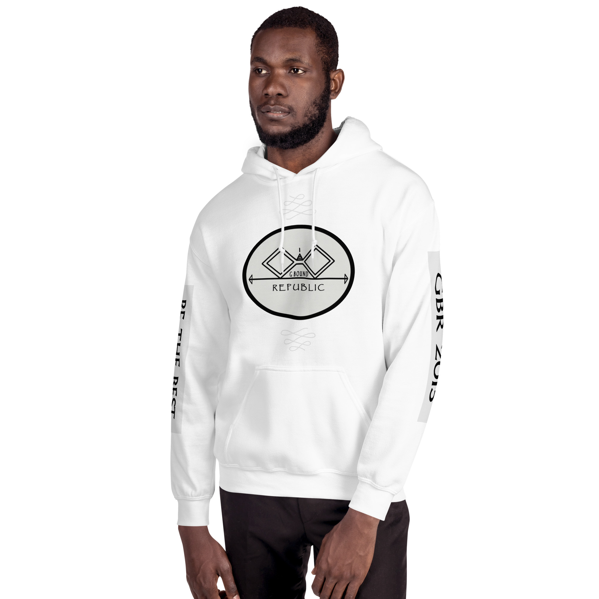 G Bound Republic Silver Logo Unisex Hoodie - Image 25