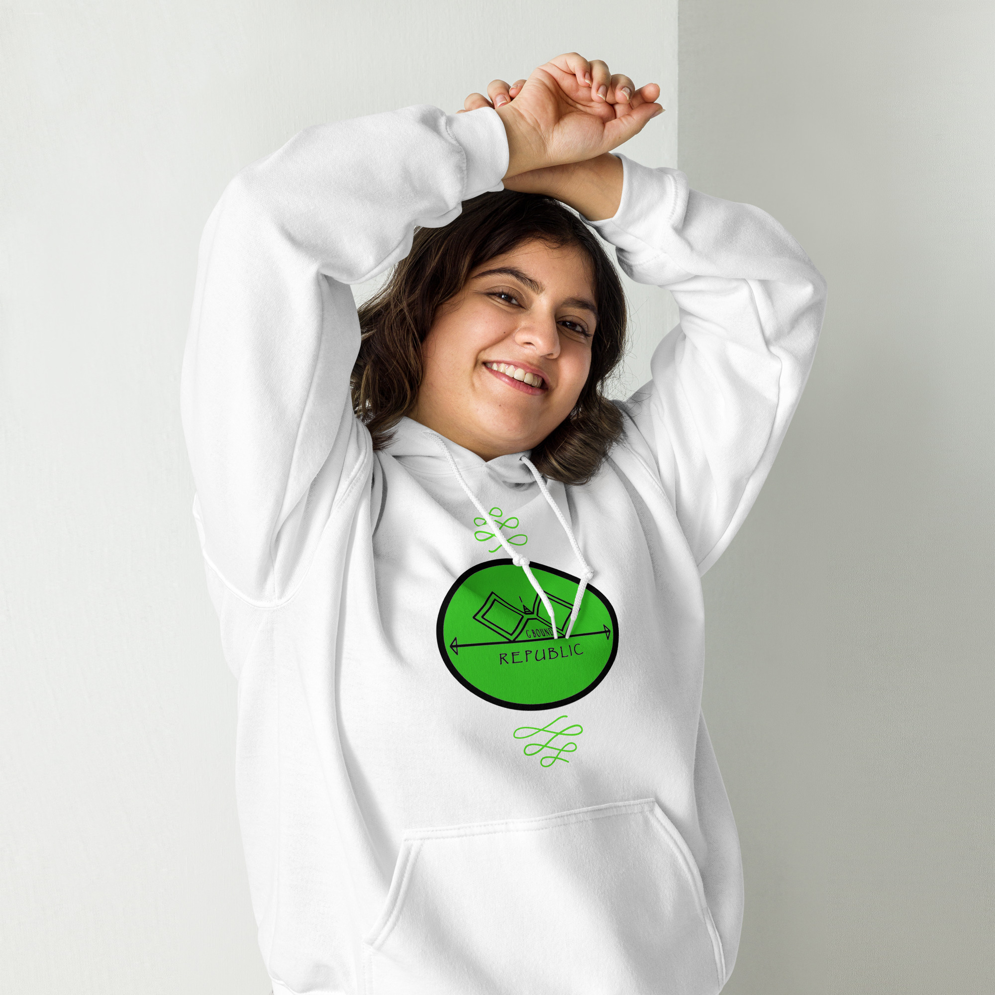 G Bound Republic Green Logo Unisex Hoodie - Image 15