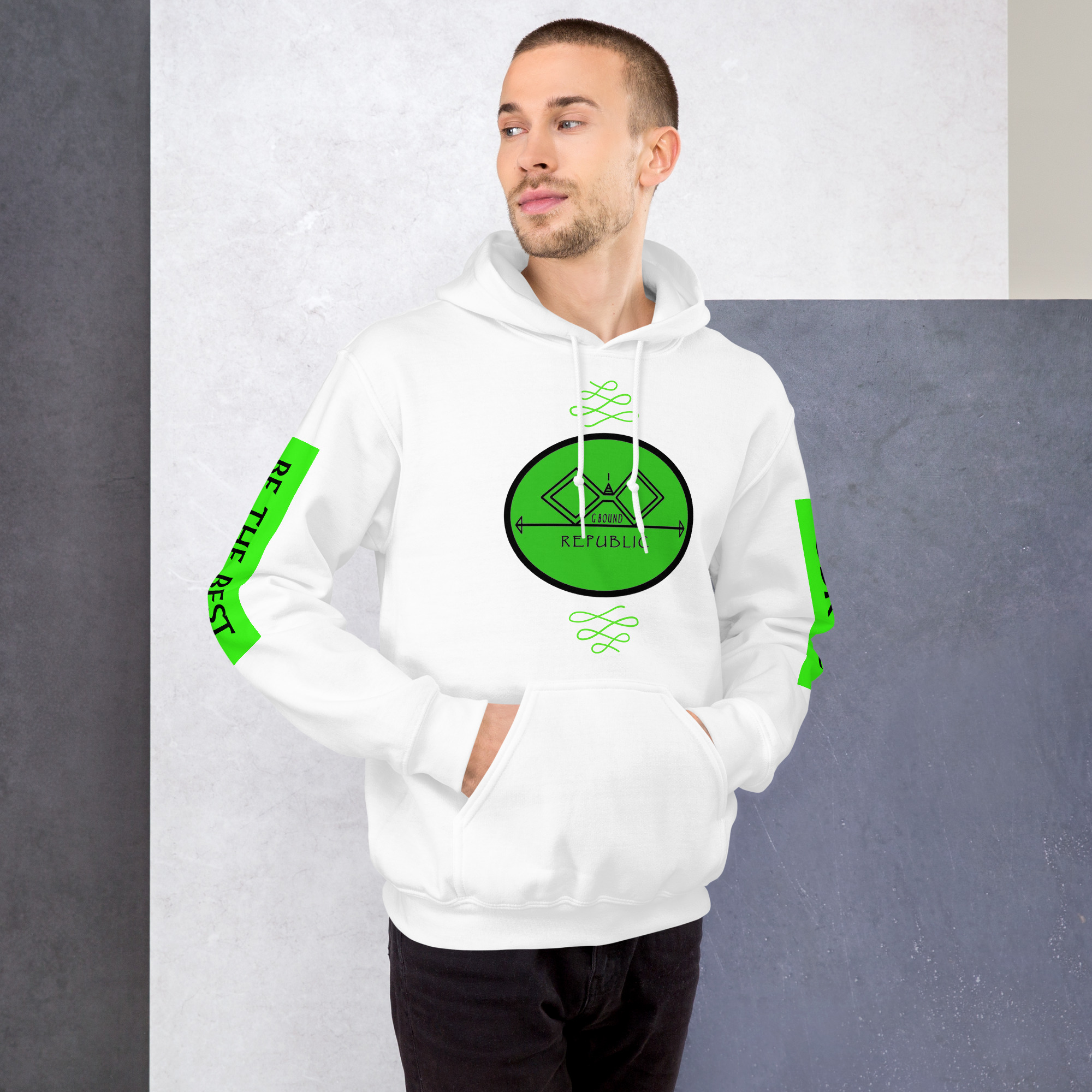 G Bound Republic Green Logo Unisex Hoodie - Image 16