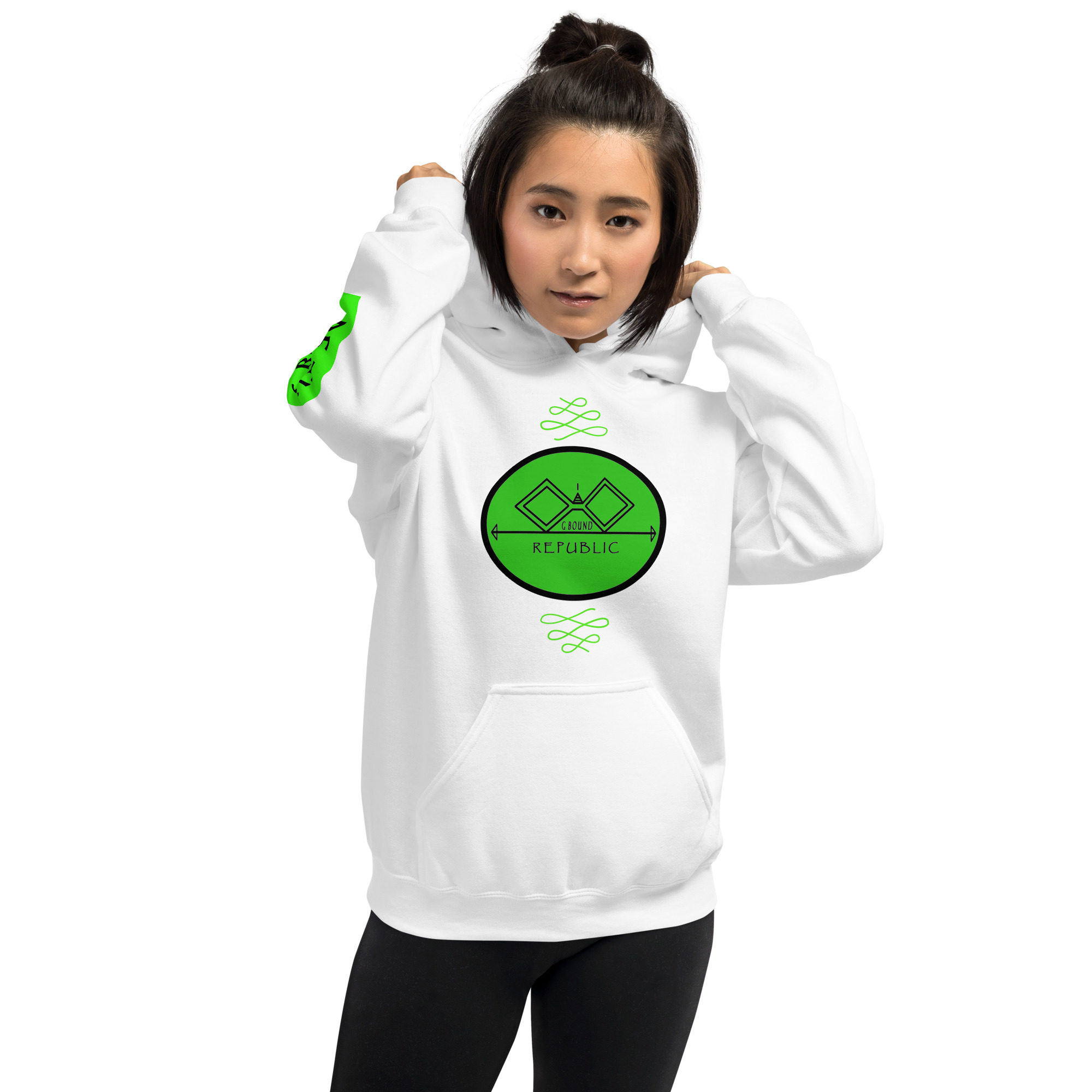 G Bound Republic Green Logo Unisex Hoodie - Image 23