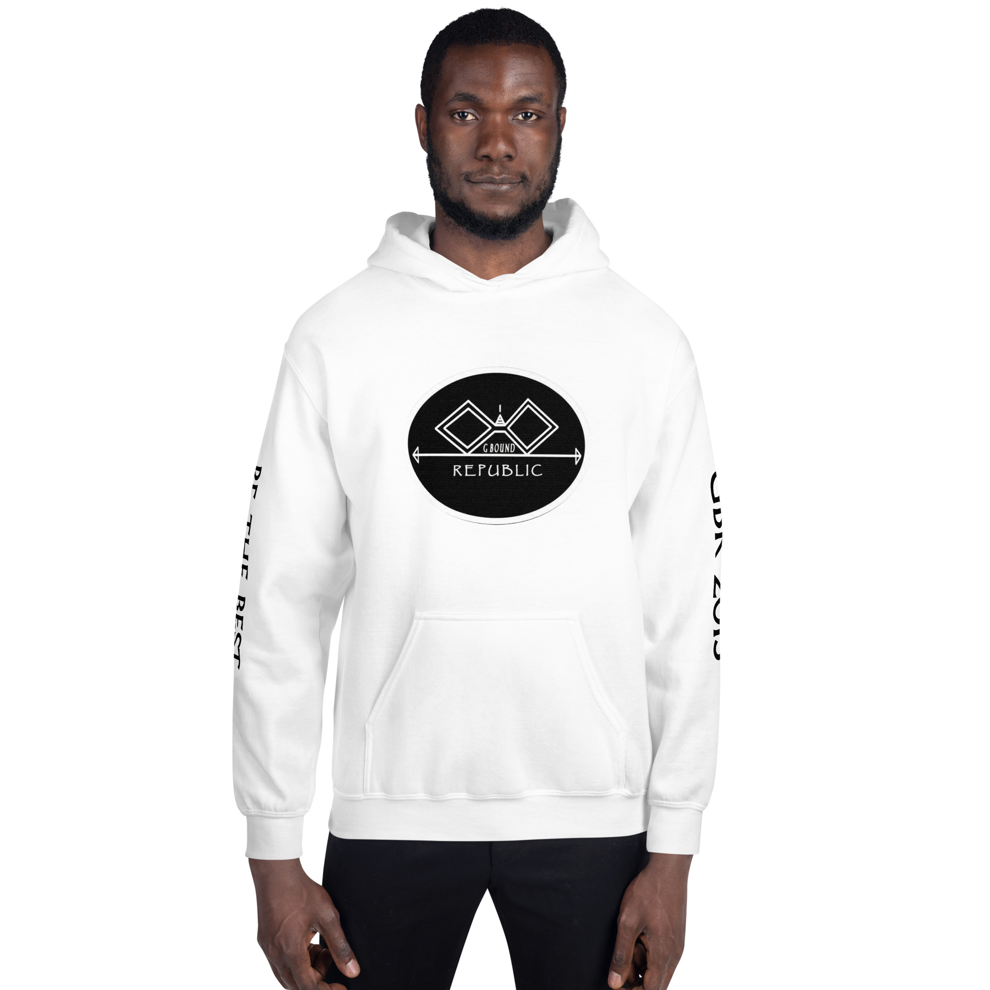 G Bound Republic Black Logo Unisex Hoodie - Image 6