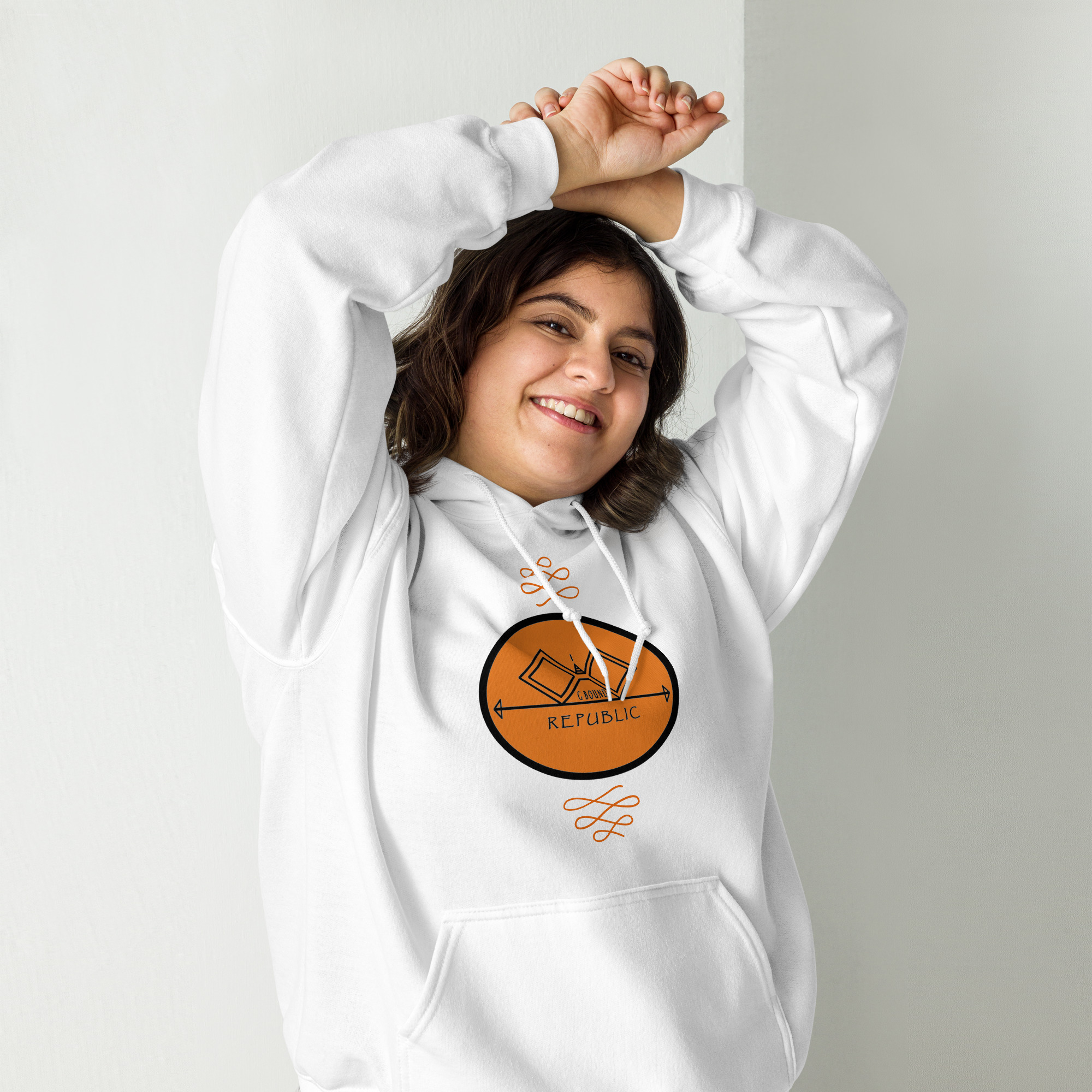 G Bound Republic Orange Logo Unisex Hoodie - Image 20