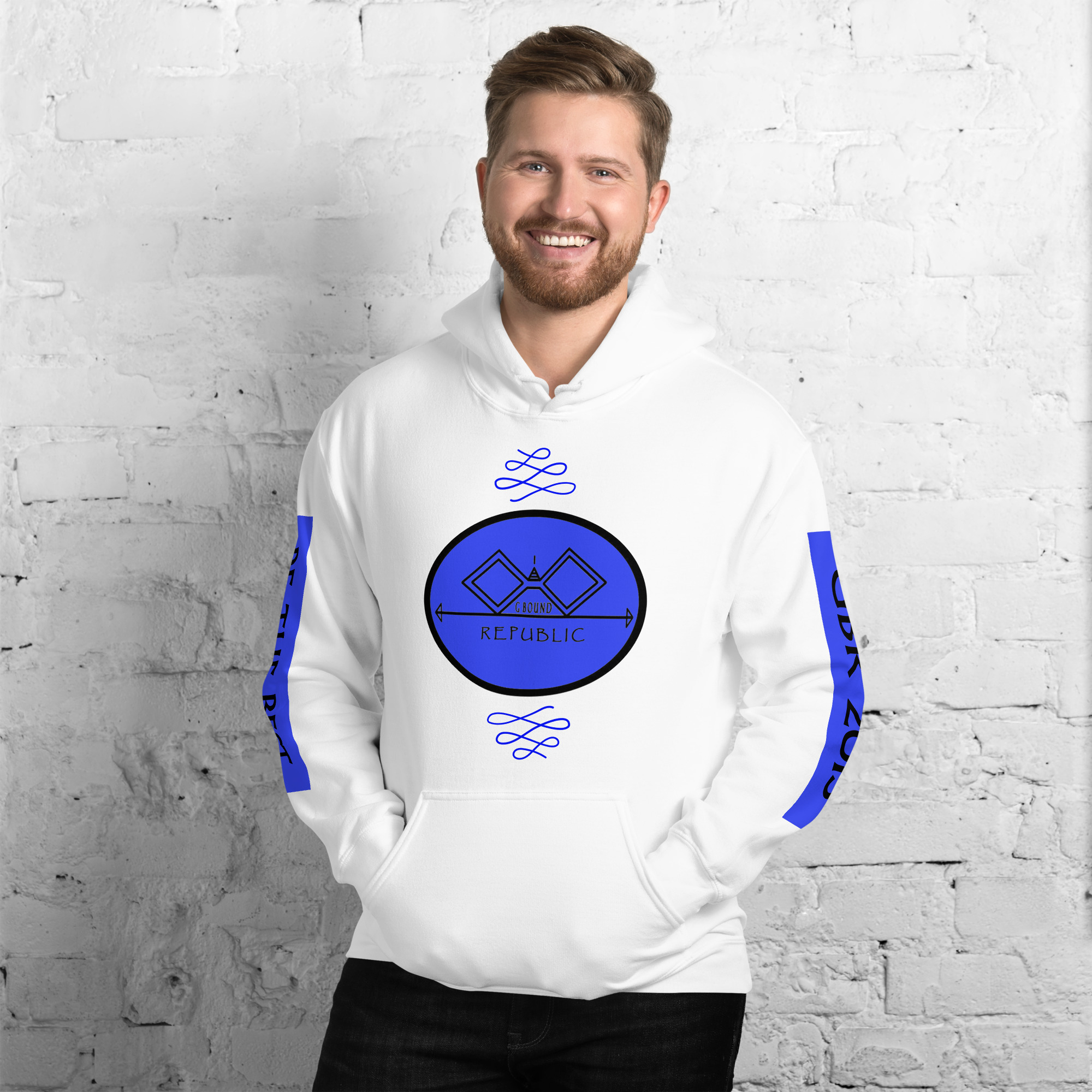 G Bound Republic Blue Logo Unisex Hoodie - Image 17