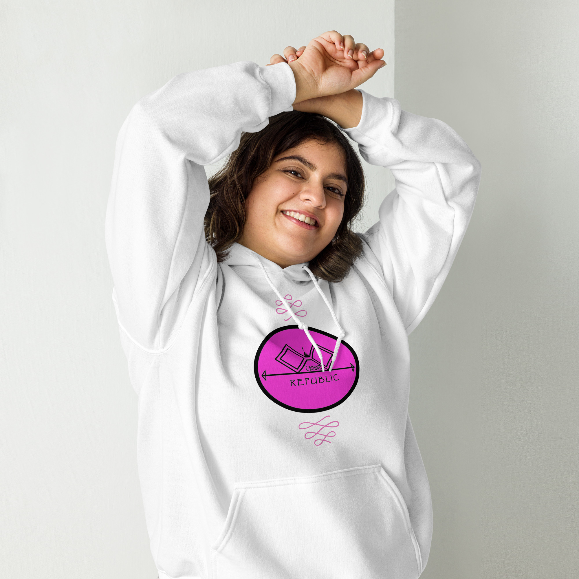 G Bound Republic Pink Logo Unisex Hoodie - Image 14