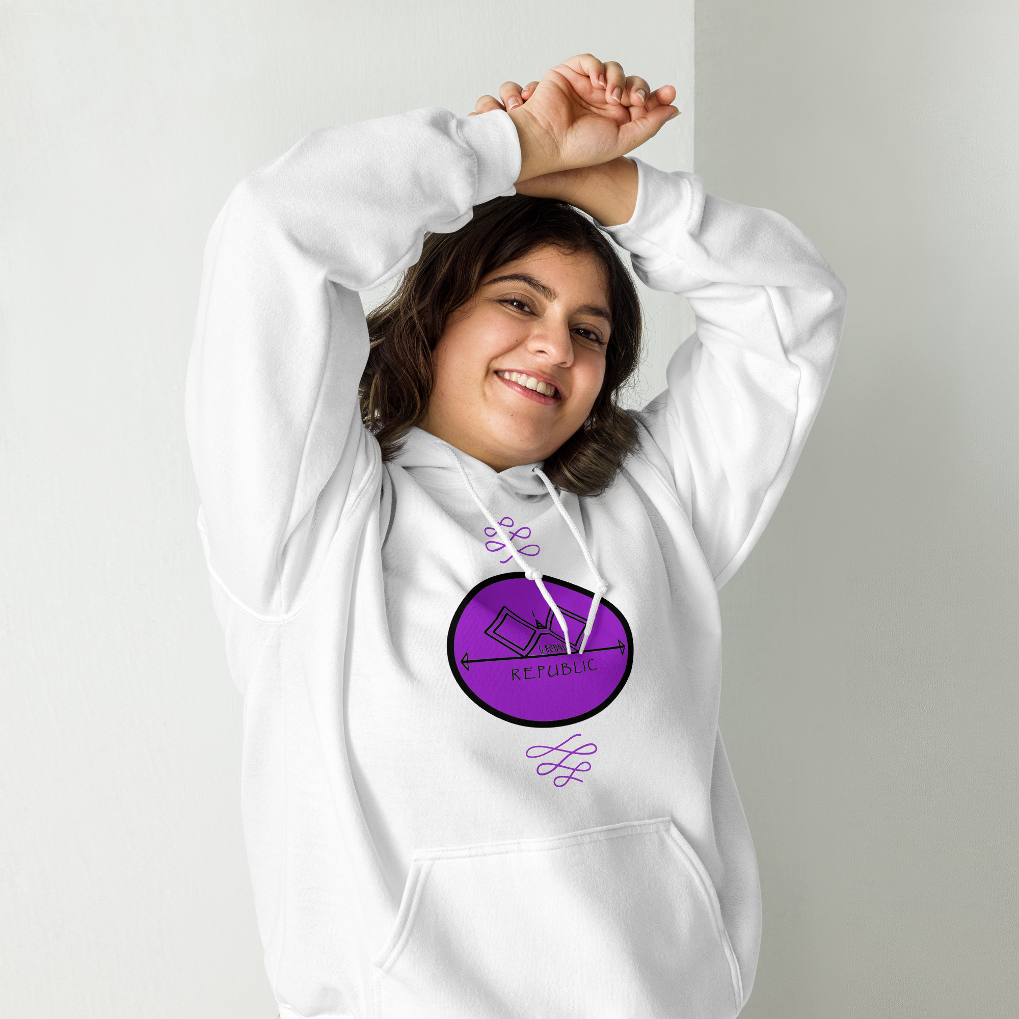 G Bound Republic Purple Logo Unisex Hoodie - Image 17
