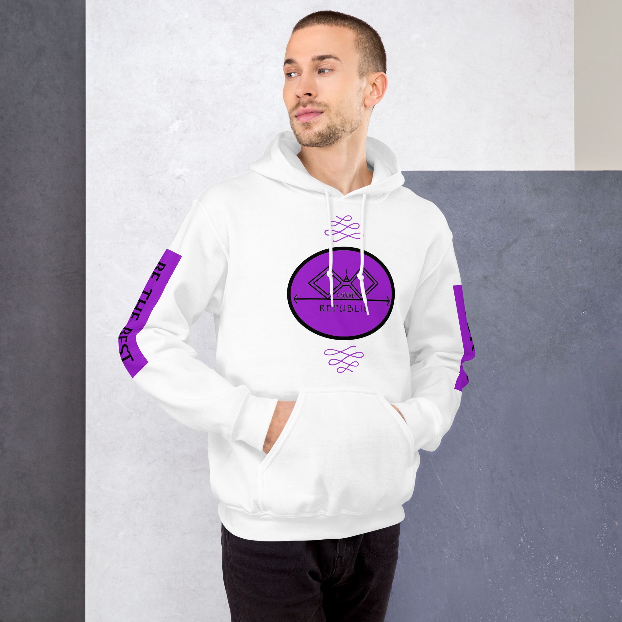 G Bound Republic Purple Logo Unisex Hoodie - Image 18