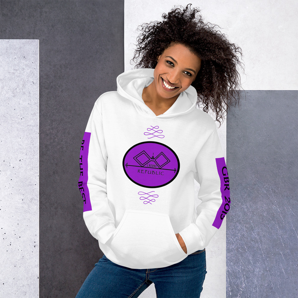 G Bound Republic Purple Logo Unisex Hoodie - Image 22