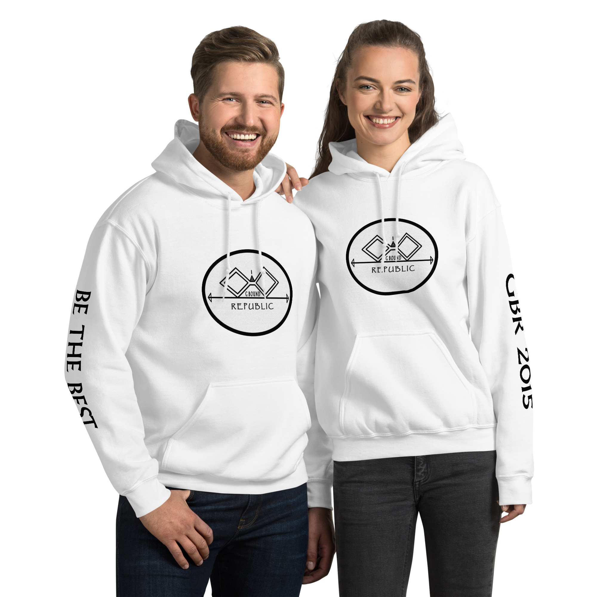 G Bound Republic White Logo Unisex Hoodie - Image 23