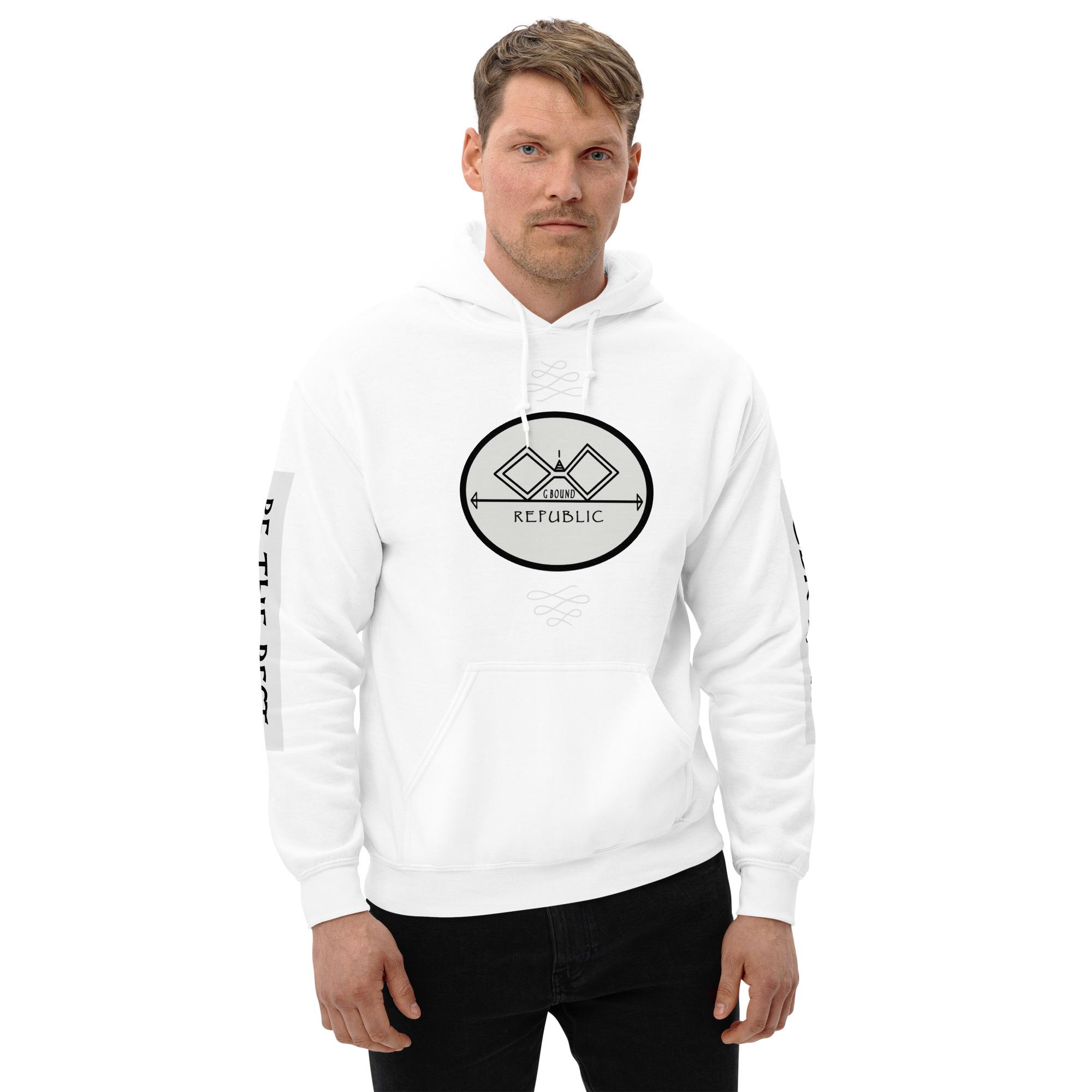 G Bound Republic Silver Logo Unisex Hoodie - Image 19