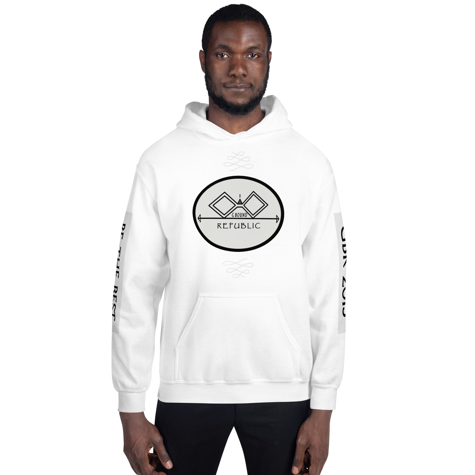 G Bound Republic Silver Logo Unisex Hoodie - Image 26