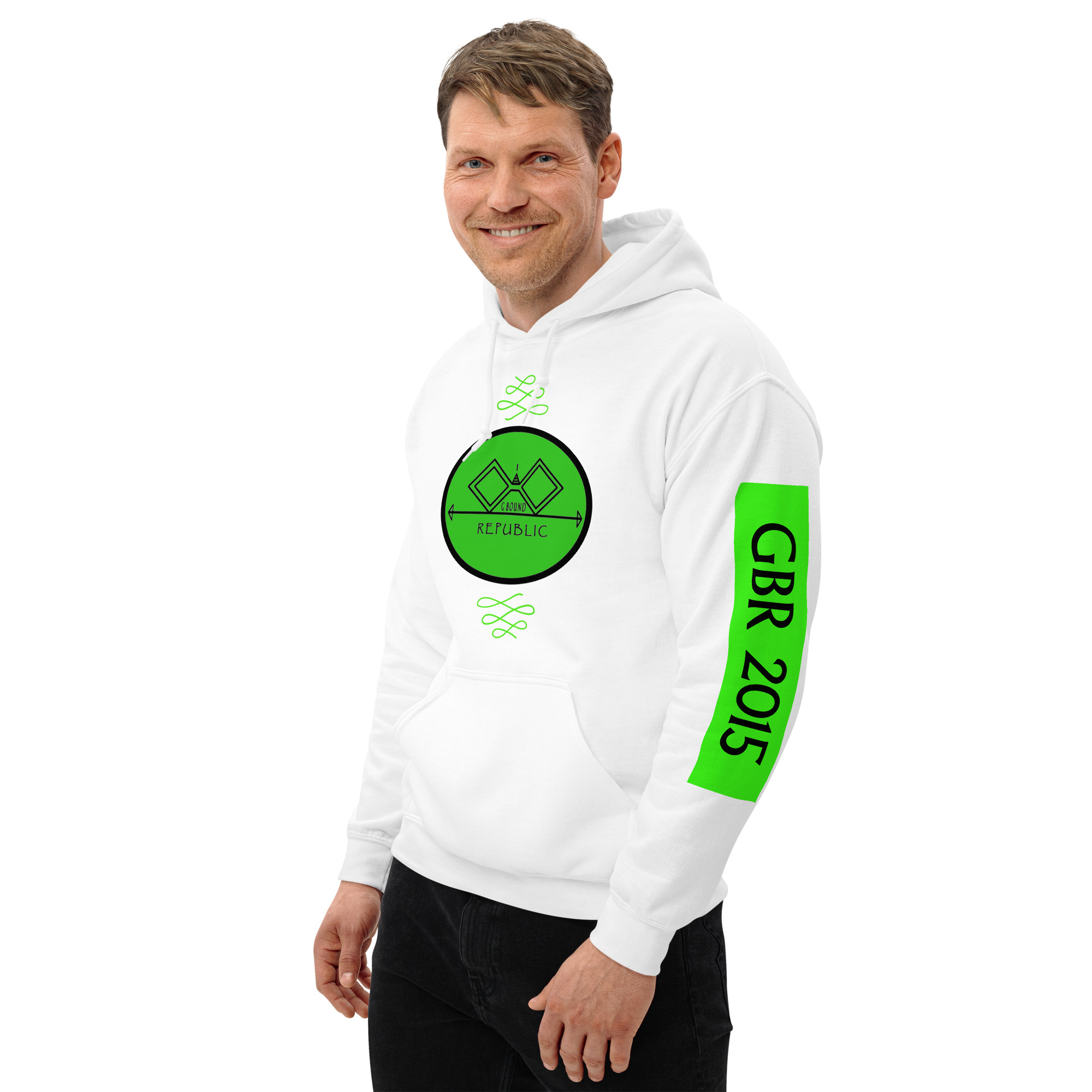 G Bound Republic Green Logo Unisex Hoodie - Image 10
