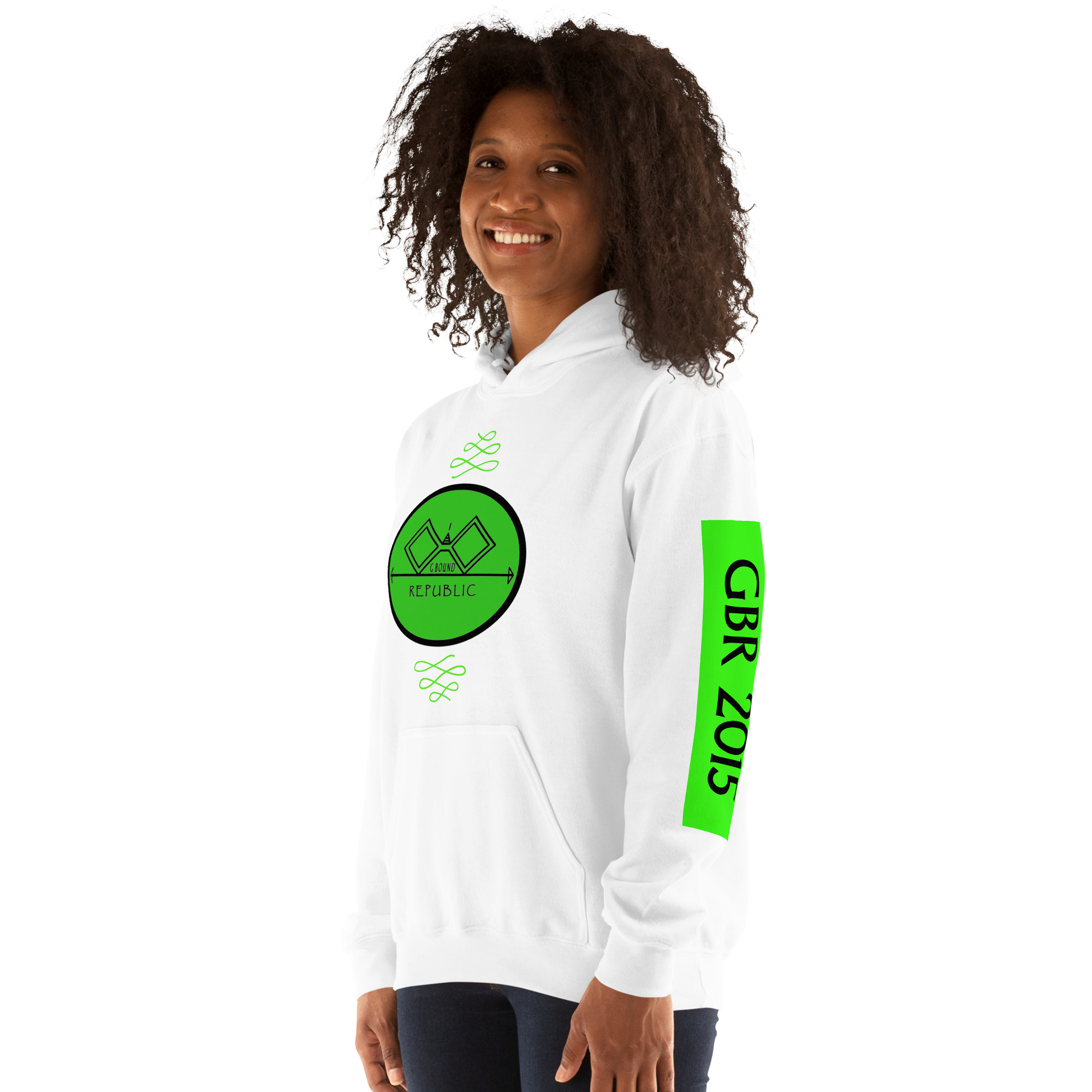 G Bound Republic Green Logo Unisex Hoodie - Image 11