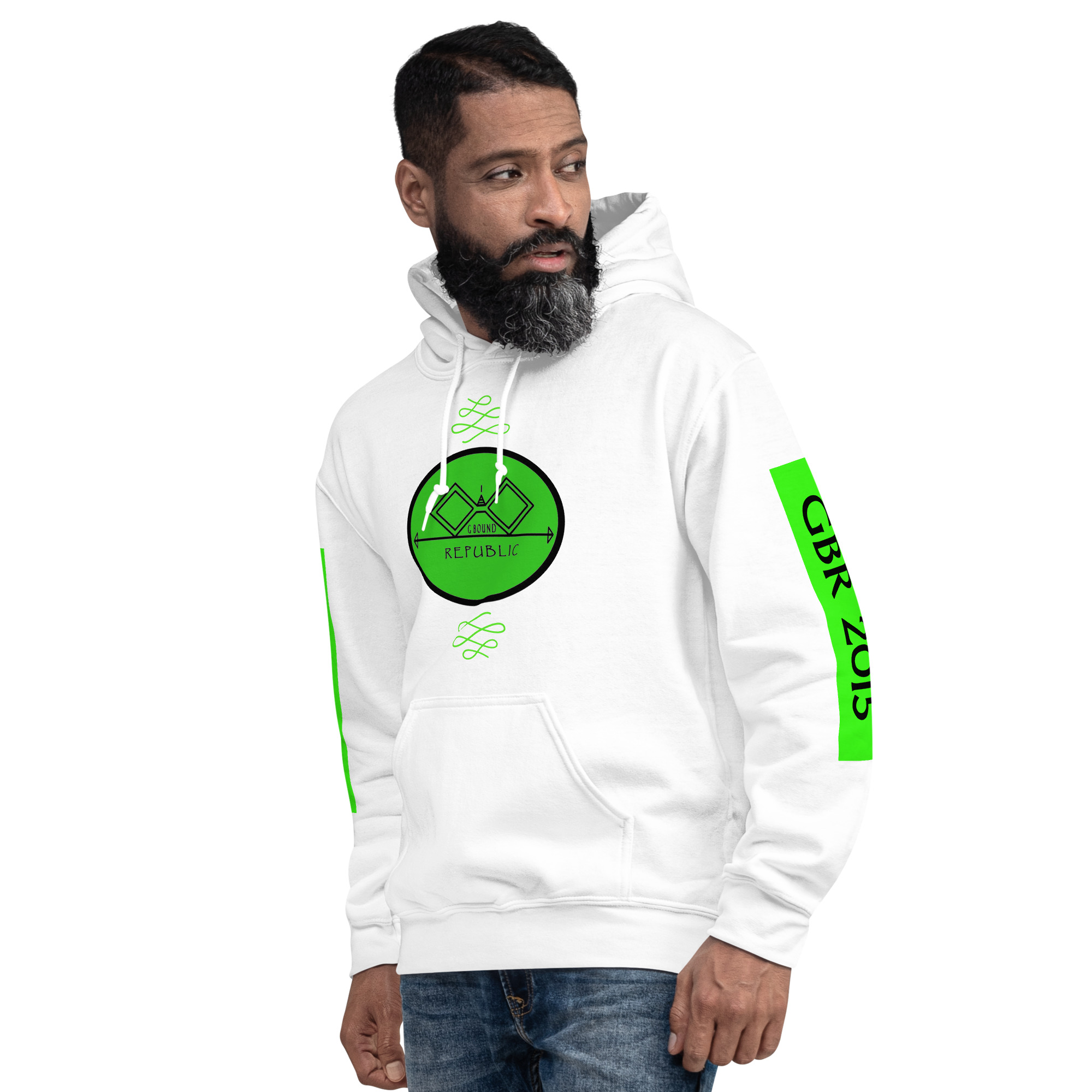 G Bound Republic Green Logo Unisex Hoodie - Image 13