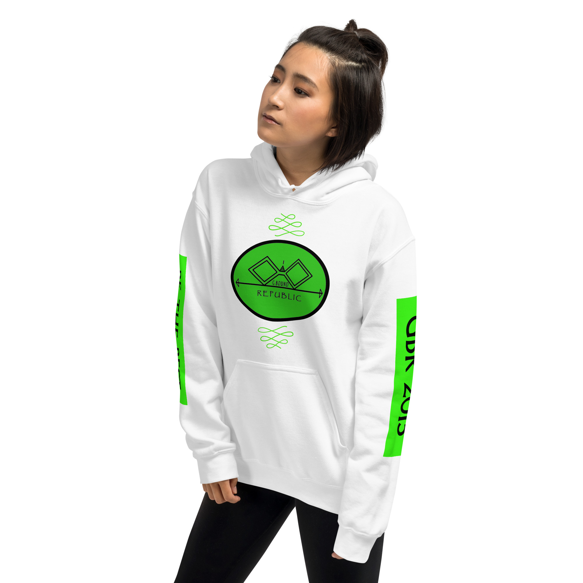 G Bound Republic Green Logo Unisex Hoodie - Image 26