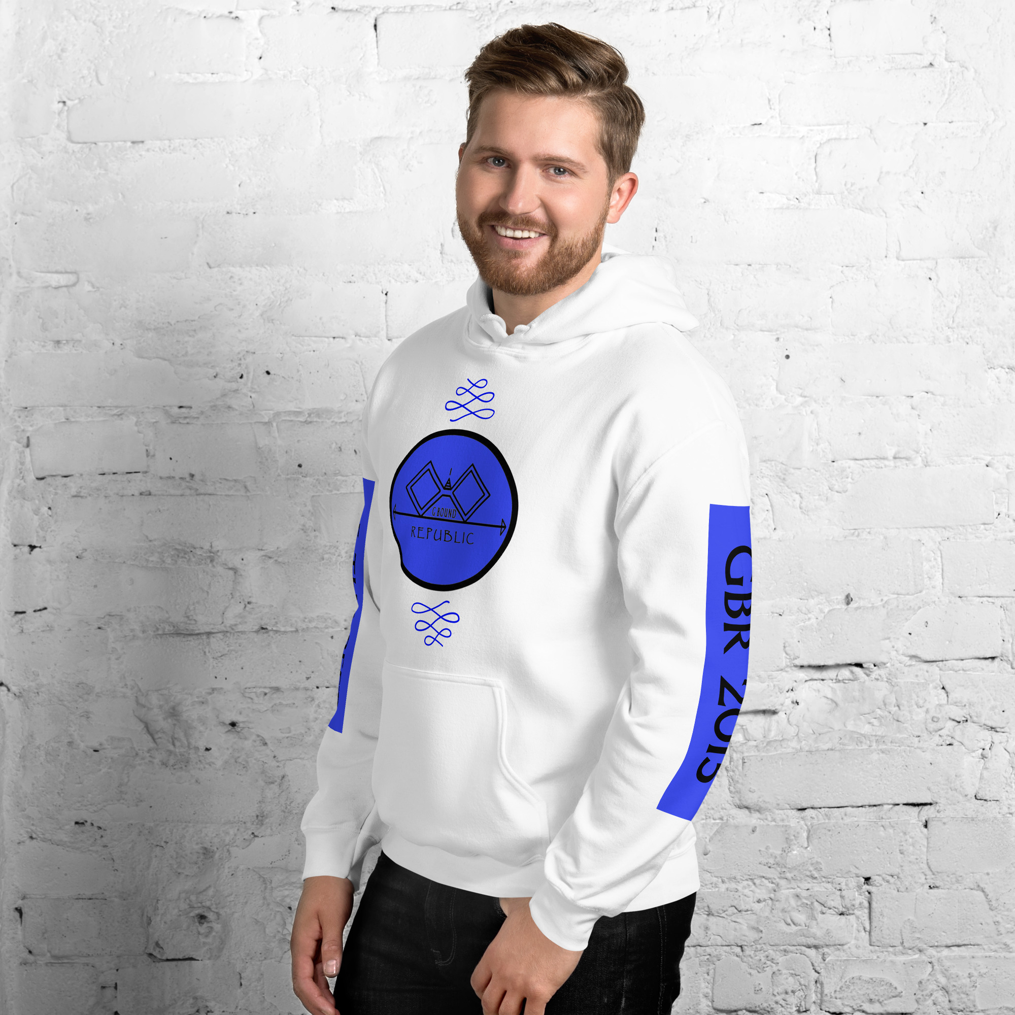 G Bound Republic Blue Logo Unisex Hoodie - Image 19
