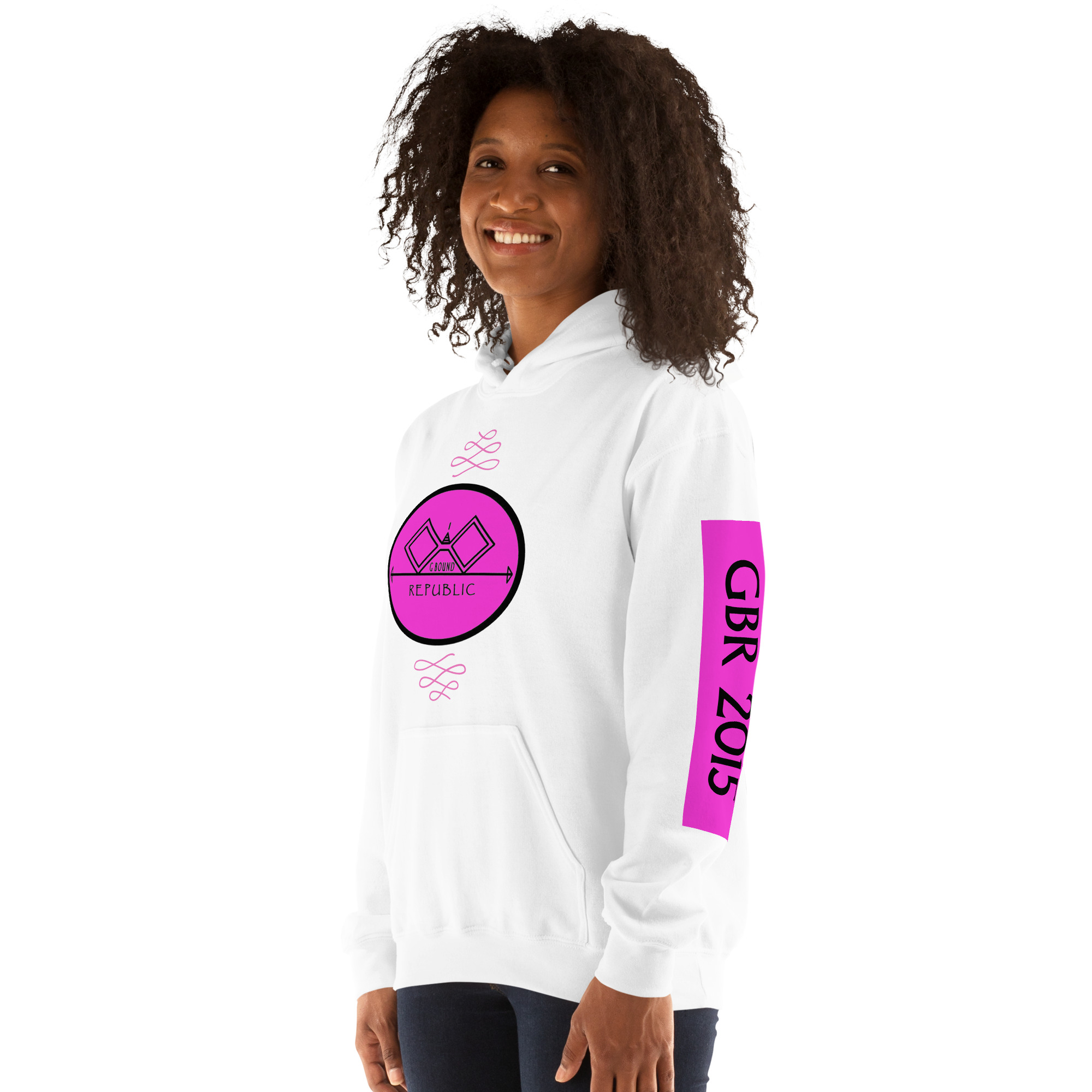 G Bound Republic Pink Logo Unisex Hoodie - Image 11