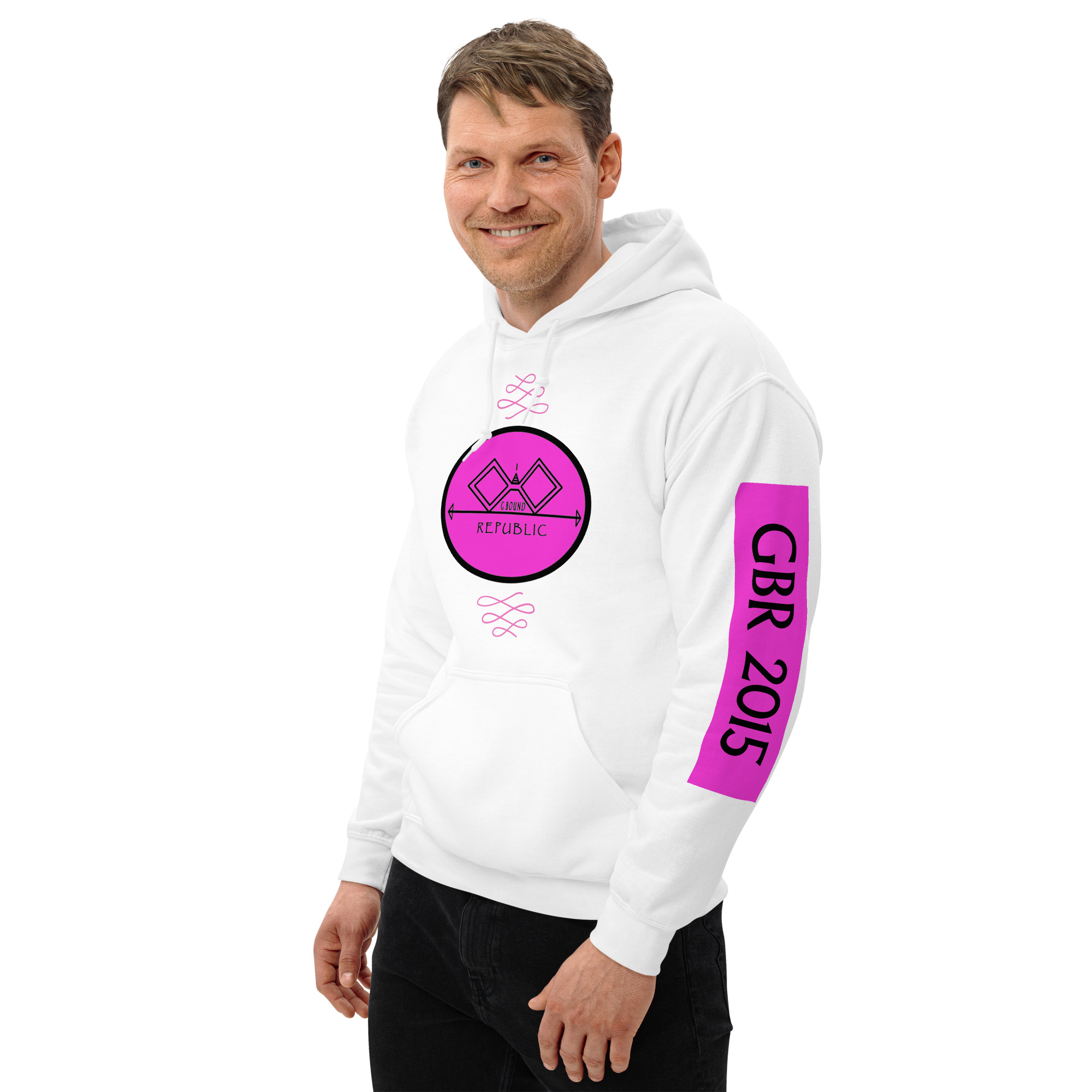 G Bound Republic Pink Logo Unisex Hoodie - Image 12