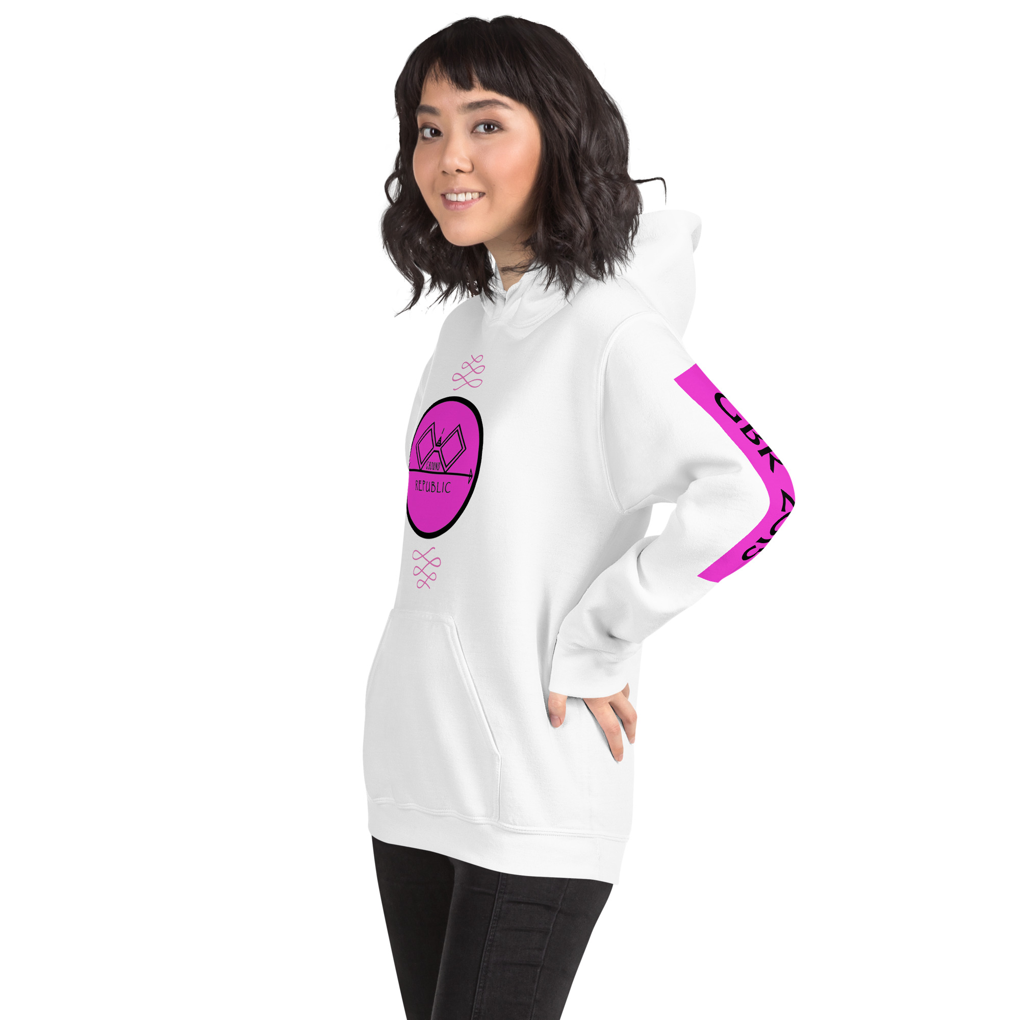 G Bound Republic Pink Logo Unisex Hoodie - Image 20