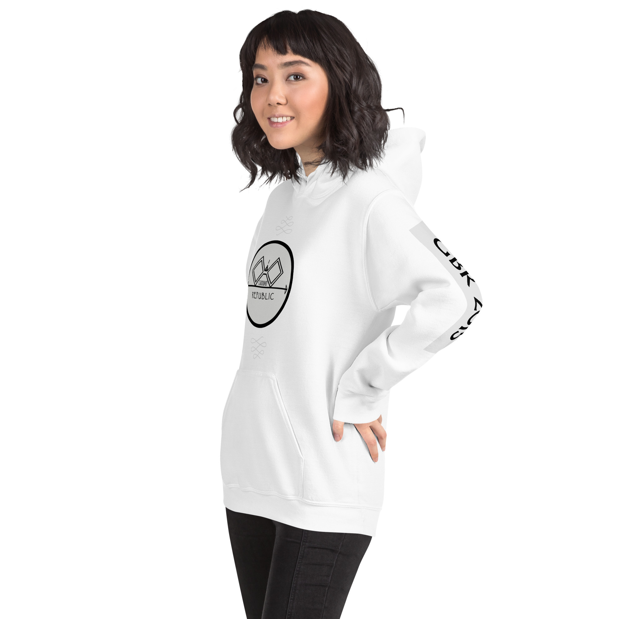 G Bound Republic Silver Logo Unisex Hoodie - Image 12