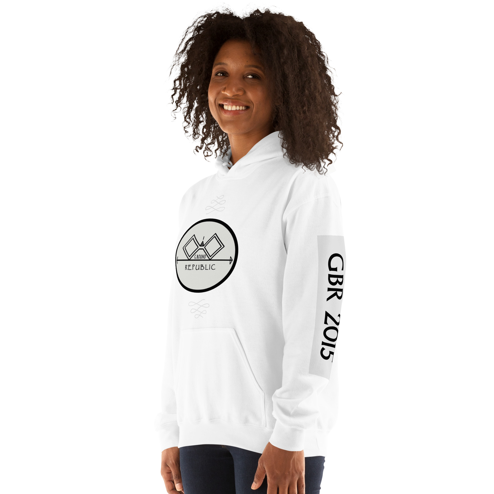 G Bound Republic Silver Logo Unisex Hoodie - Image 14