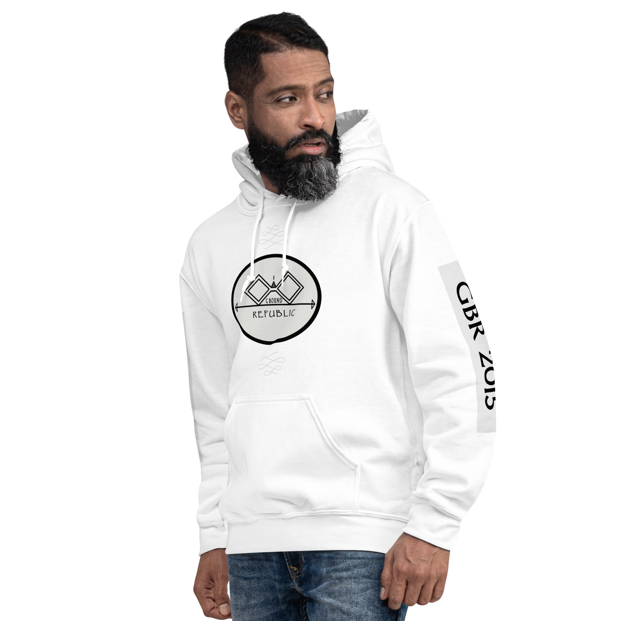 G Bound Republic Silver Logo Unisex Hoodie - Image 15