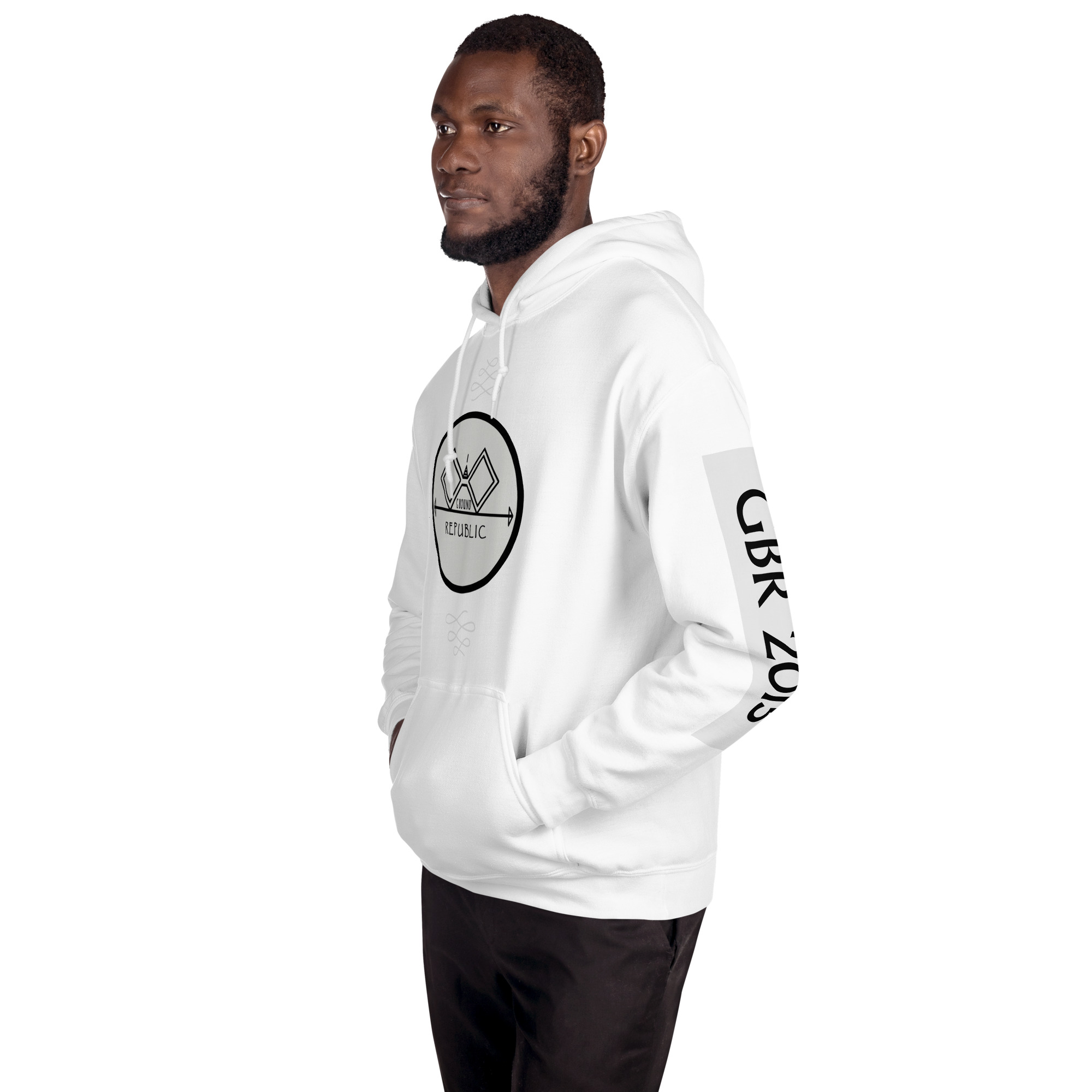G Bound Republic Silver Logo Unisex Hoodie - Image 29