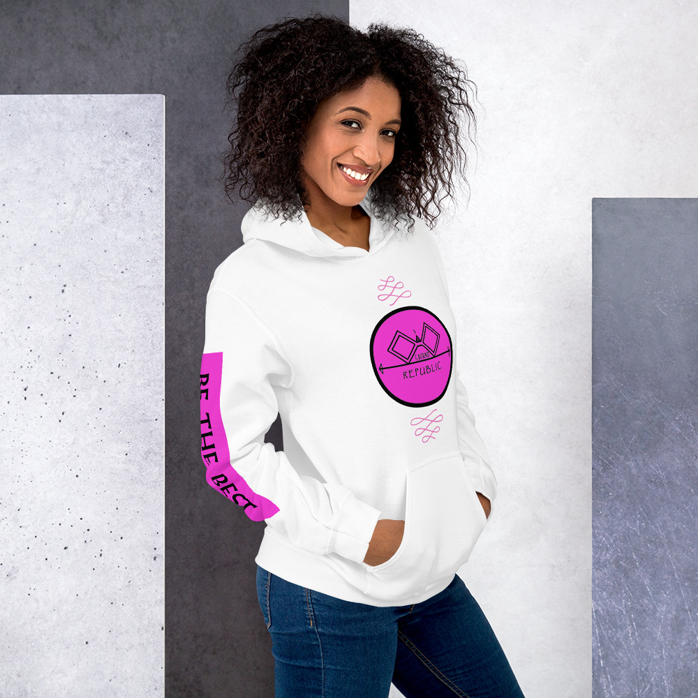 G Bound Republic Pink Logo Unisex Hoodie - Image 9