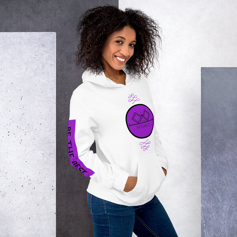 G Bound Republic Purple Logo Unisex Hoodie - Image 25